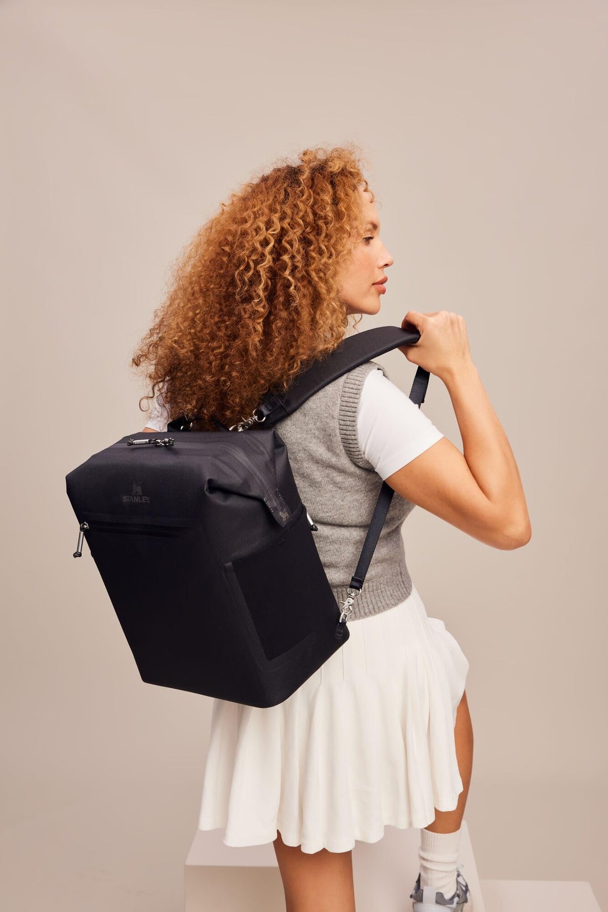 Stanley All Day Madeleine Midi Backpack Soft Cooler 14.8 Quarts | 20 Can Cooler with Handle and Shoulder Straps | Stays Cold for a Day | Insulated Travel Bag with Zipper | BPA-Free | Cream