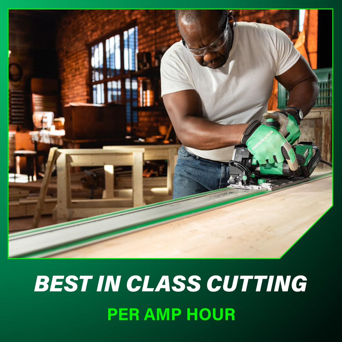 Metabo HPT 36V MultiVolt 6-1/2" Cordless Track Saw Kit, Adjustable Bevel -1 to 46°, Over 2-1/2" Cutting Depth, Lightweight Design, Includes 4.0Ah Metabo Battery and Rapid Charger, C3606DPA