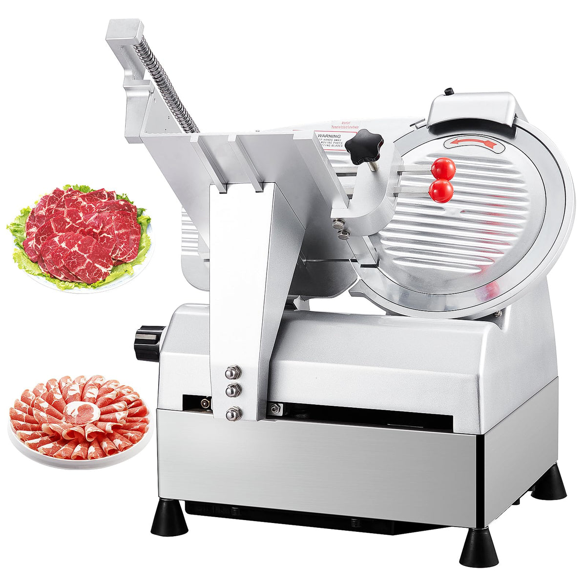 Automatic Electric Meat Slicer, 12 in Non-sticky Stainless Blade, Electric Frozen & Deli Meat Cheese Ham Food Slicer with Sharpening Stone, Adjustable Slice Thickness, for Home & Commercial Use, 850W