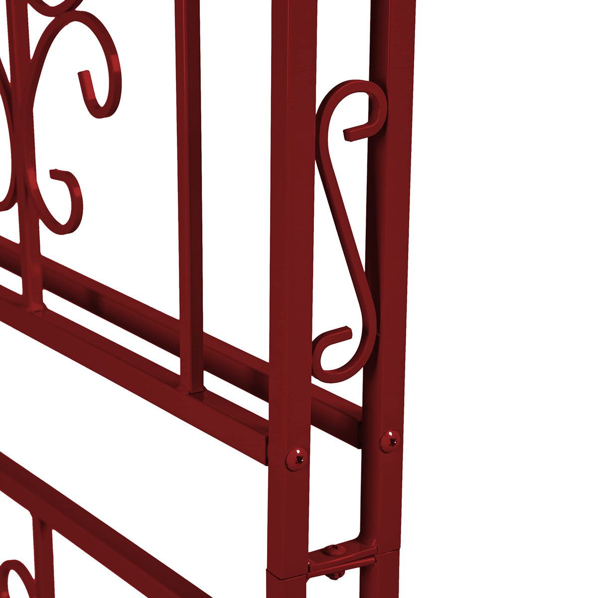 Plow & Hearth Arch Metal Outdoor Garden Arbor, 84 inches Tall, Iron Trellis Lattice for Climbing Plants, Wedding Arch, Outdoor Patio Décor (Red)