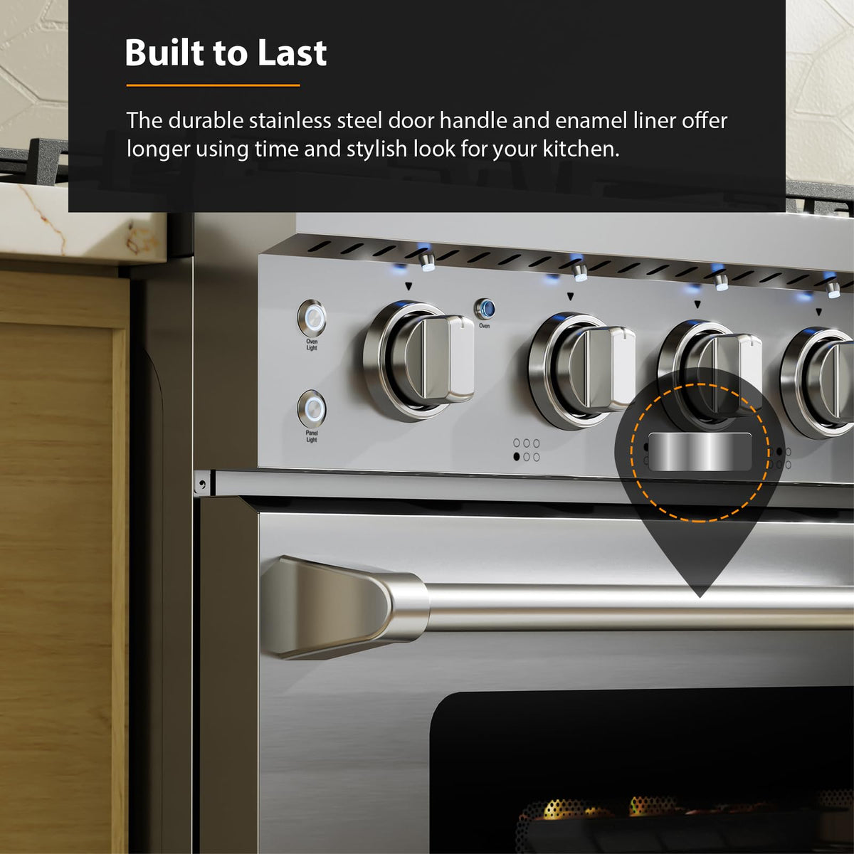 Empava 36 Inch Gas Range with 6.0 Cu. Ft. True Convection, 18,000 BTU Power Burner for Searing, 6 Sealed Burners, Convertible NG/LP, Stainless Steel Stove with Oven, CSA Certified