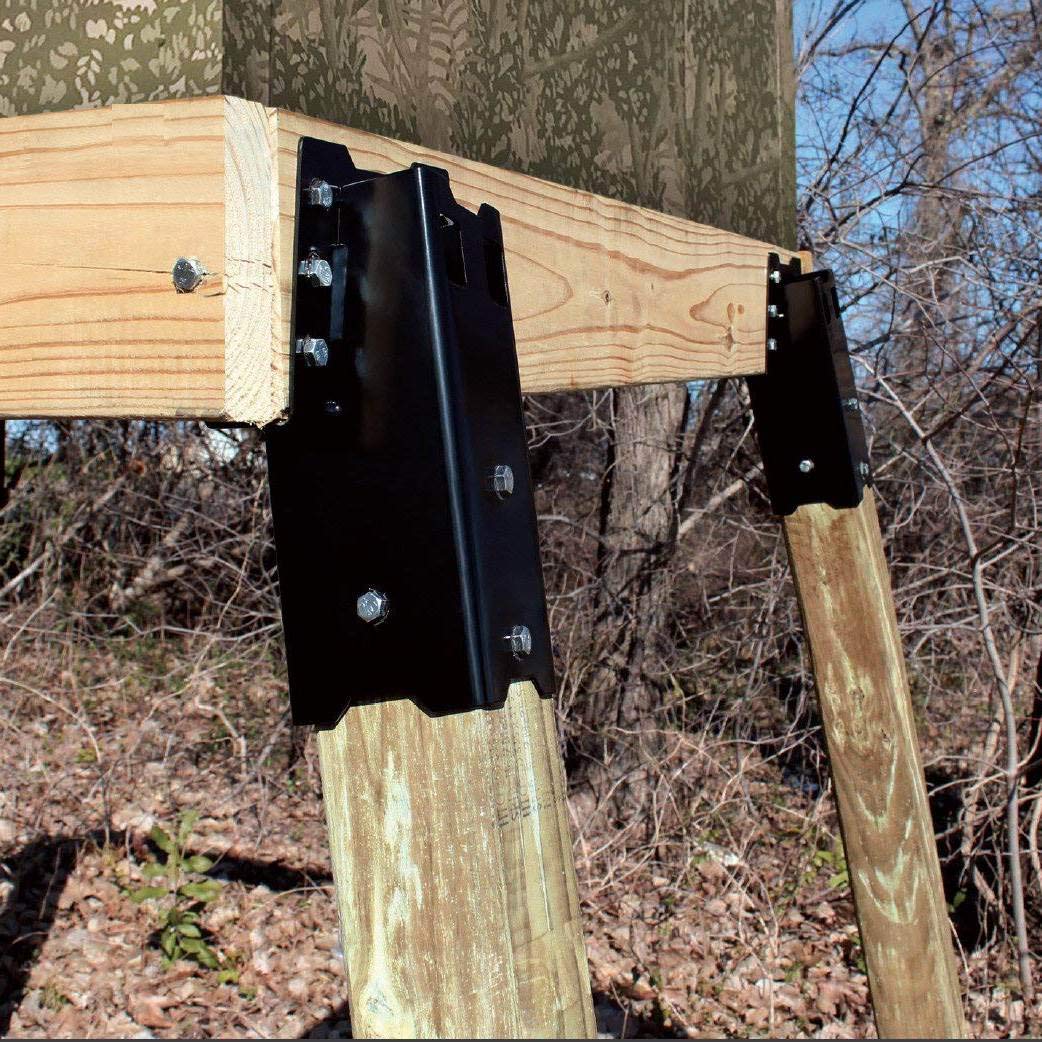 HME High-Strength Welded Construction Durable Multi-Use Platform Brackets 4 Pack - For Use With Hunting Blinds, Play Sets, Tree Houses