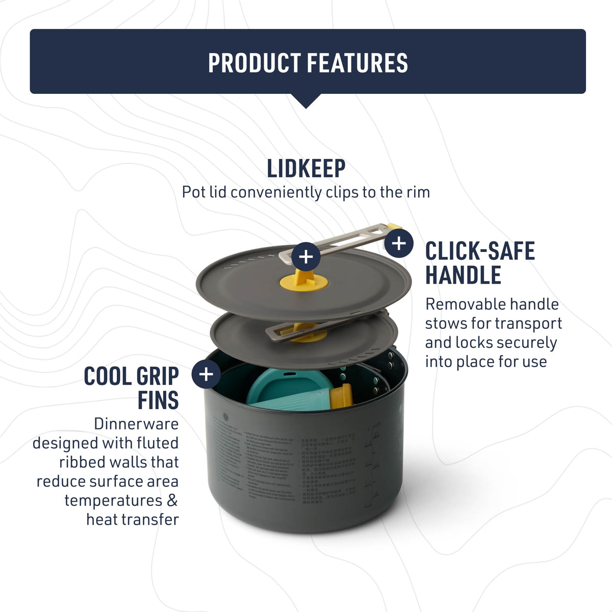 Sea to Summit Frontier Ultralight Two Pot Cook Set for Camping, 2-Person (2 Pots, 2 Bowls, 2 Cups)