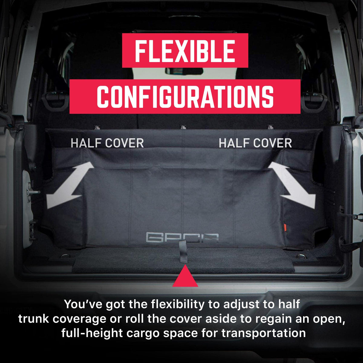 GPCA - Freedom Pack PRO Under Hardtop/Topless Easy-to-Install Patented Tonneau/Trunk Cover Heavy-Duty Accessories for Wrangler JL 2018-2024, 4DR Sport Sahara Rubicon & Freedom Unlimited Models