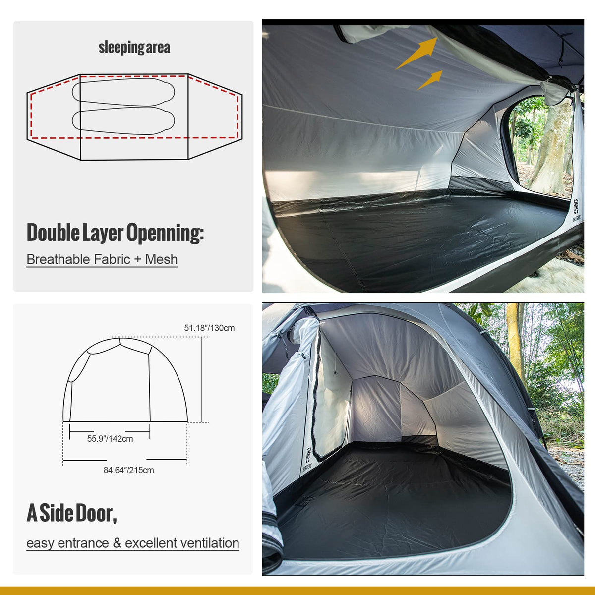OneTigris COMETA Camping Tent + Waterproof Tent Footprint