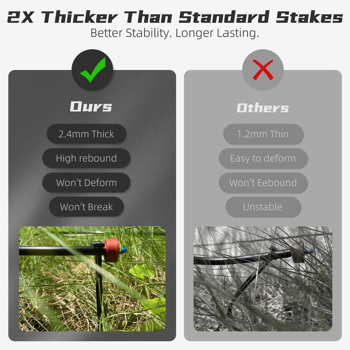 100 Pack Drip Irrigation Stakes for 1/8" to 1/4" Inch Drip Irrigation Tubing Hose Irrigation Support Stakes 5.79" H Suitable for Raising the Height of Drip Emitters/Heads or Drip Irrigation Parts