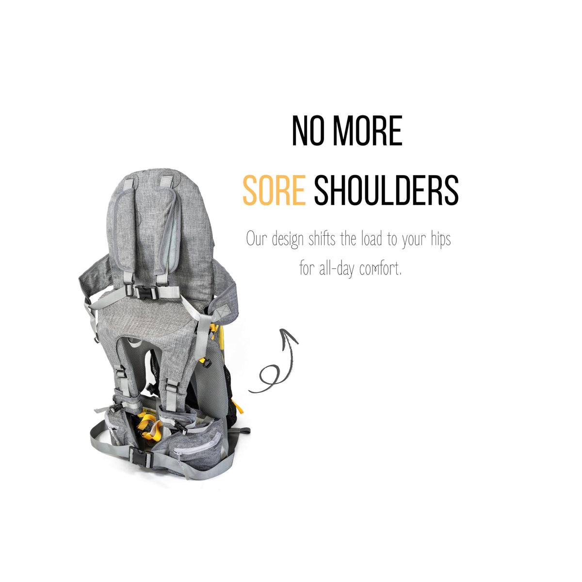 OE Shoulder Hiking Carrier For Child and Toddler 1- 4 years old with Detachable Backpack and Sunshade, Foldable Frame, Compact, Perfect for Day Hiking