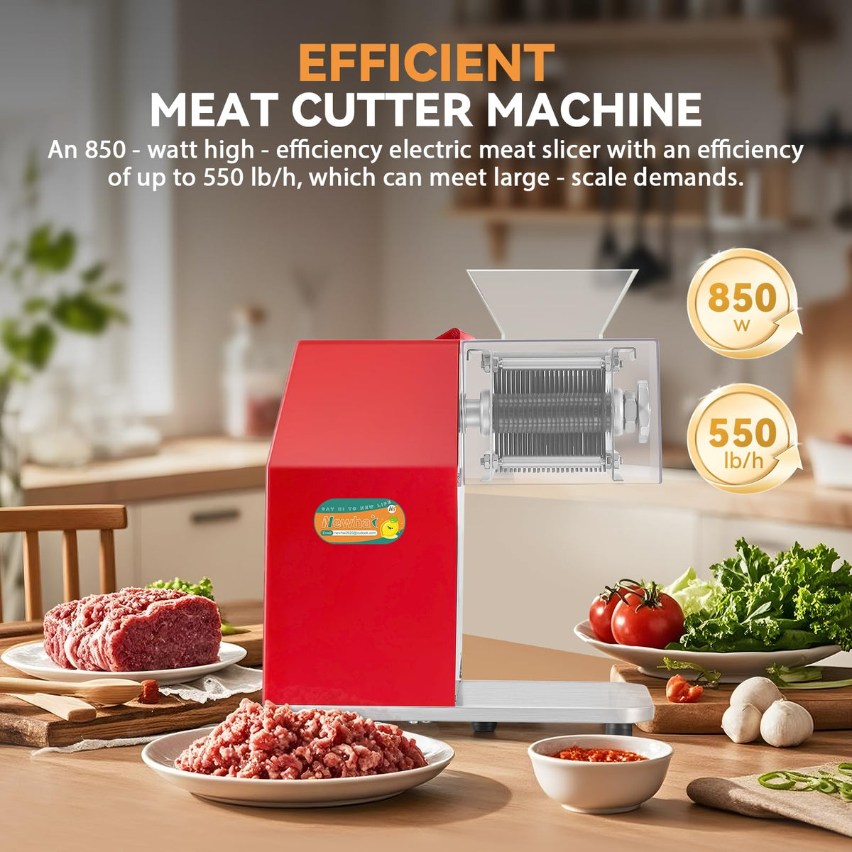 Newhai 850w Meat Cutter 5mm + 15mm Spare Blade