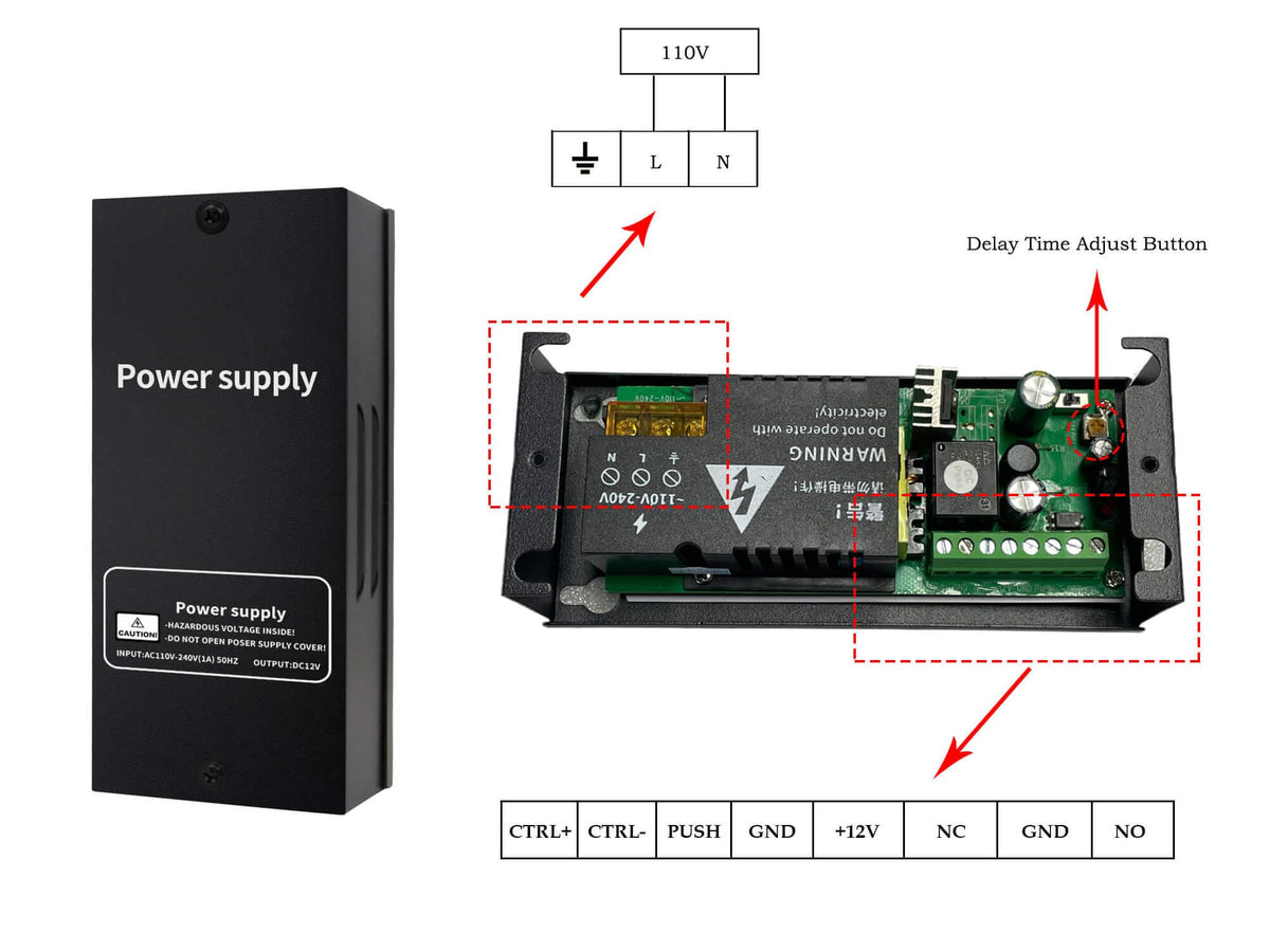 Door Access Control System 1200lbs Magnetic Lock Kit with 4 Remote Controls Stainless Steel Exit Button
