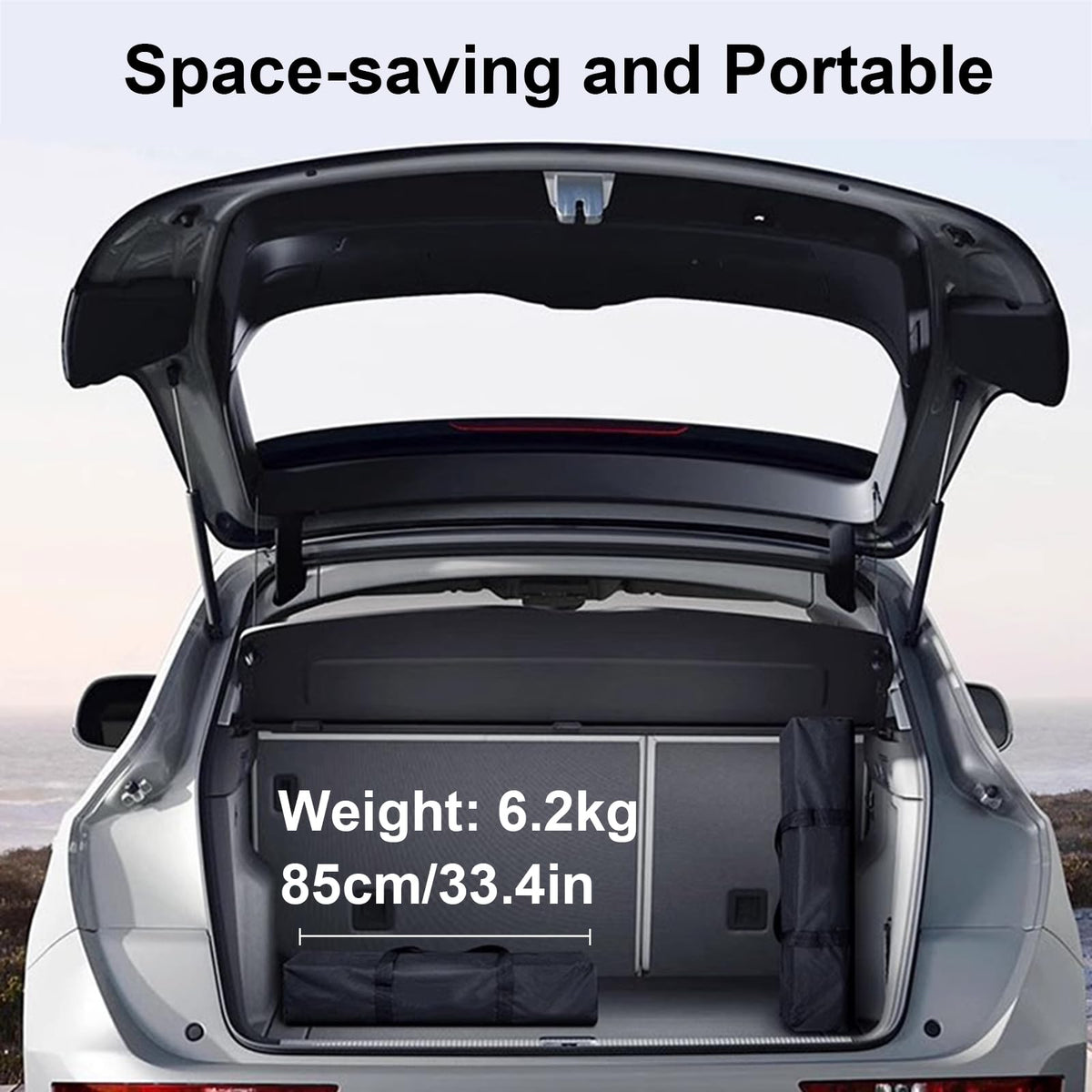 Semi Automatic Car Umbrella for Roof, Universal Car Tent with Bracket, 4.8M Portable Protection Carport, Folded Cars Sun Shade Movable Canopy for Sedan SUV