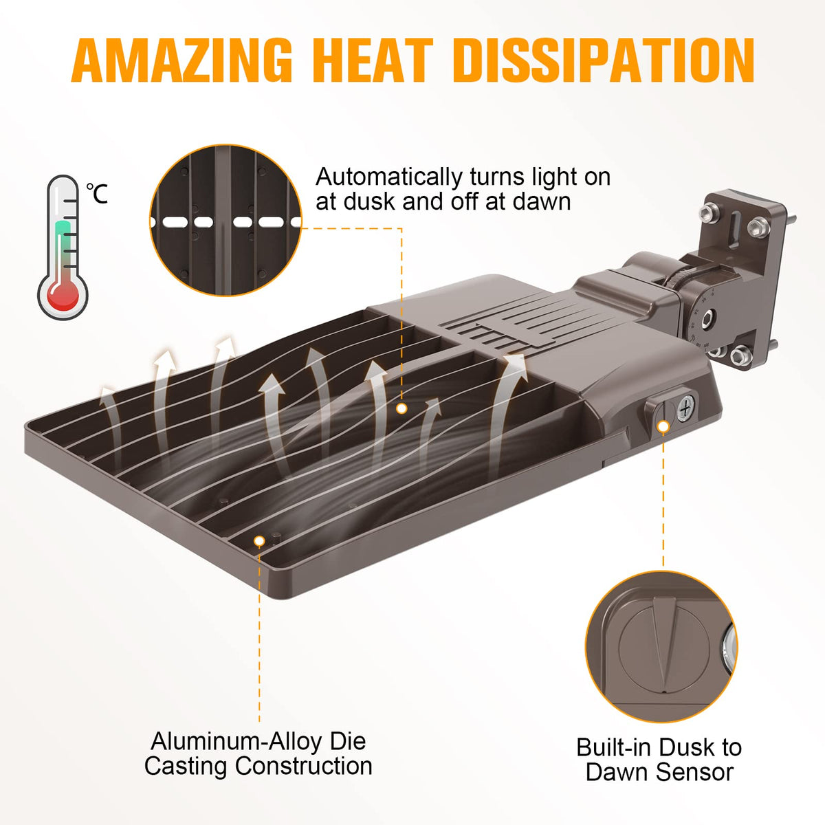 200W LED Parking Lot Light, 28,000 LM 5000K LED Parking Lot Dusk to Dawn Outdoor Lighting, LED Street Pole Light Arm Mount, IP65 Commercial Area Flood Security Light for Stadium Sport, 100-277V