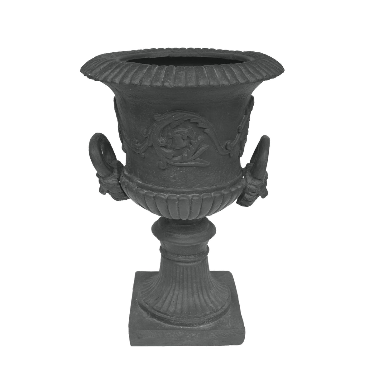 agnixnaf Garden Urn Planter,Outdoor Flower Pots Home Garden,Flower Plant Pot,Concrete Planter,Durable Structure,with Botanical Accents and Square Base
