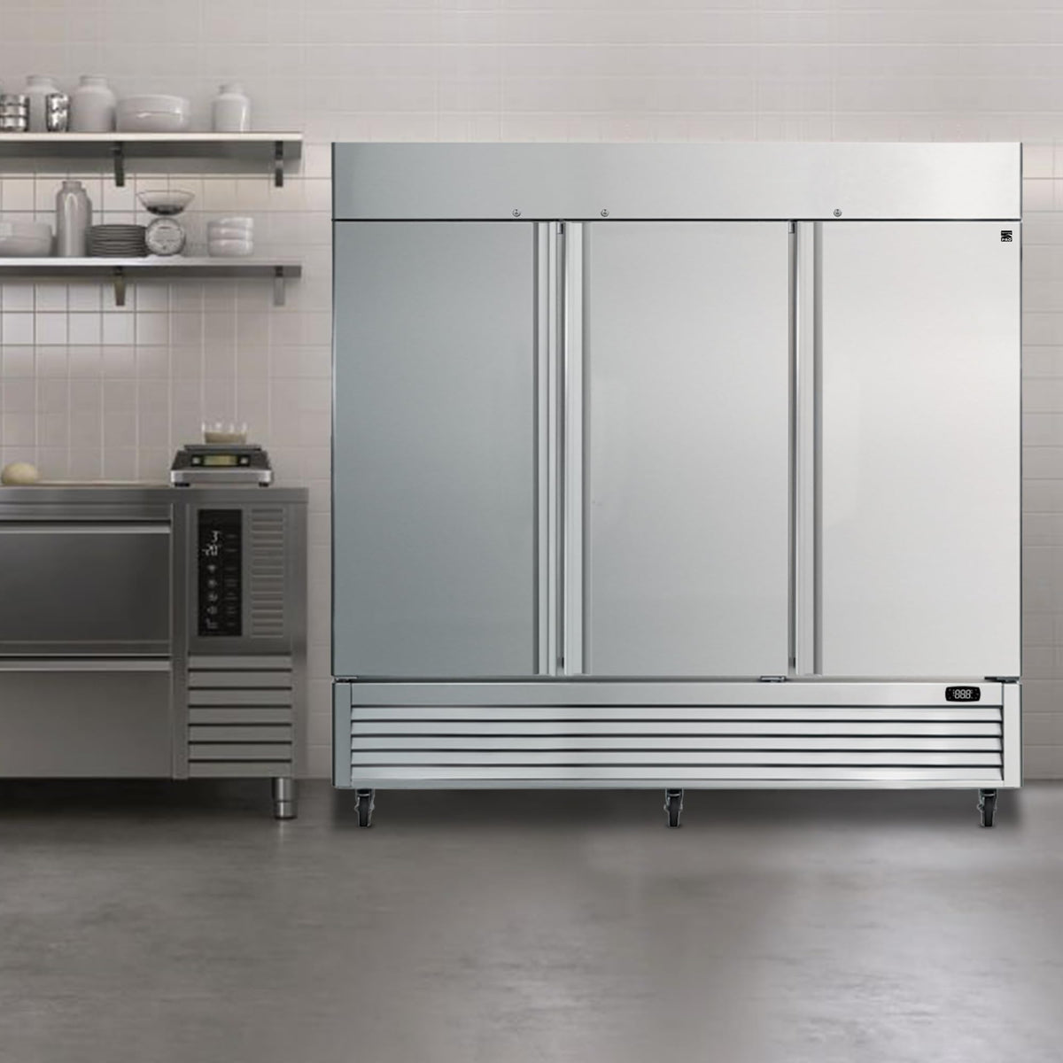 Kenmore 72 Cu.ft Commercial Freezer – Upright Convertible Refrigerator, Frost Free, Congelador For Restaurant, Industrial Use, Cafe, Shop, Buffet Station, Reach-In Full-Size, Stainless Steel