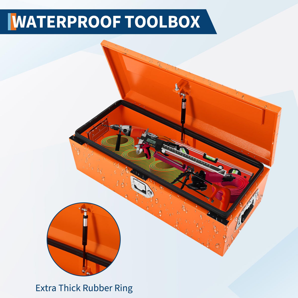 ExploreHorizon 30 Inch Heavy Duty Steel Truck Bed Tool Box Truck Car Outdoor Trailer Pickup Toolbox, RV Storage Organizer w/Lock & Keys