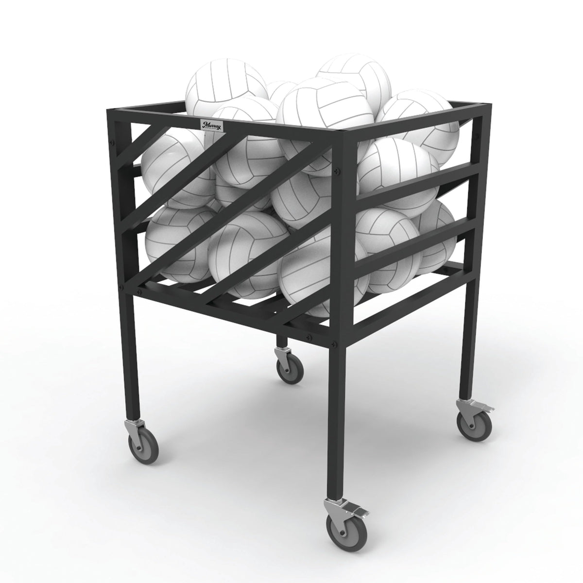 Murray Sporting Goods Premium Portable Volleyball Cart | Black Volleyball Metal Storage Cart with Wheels