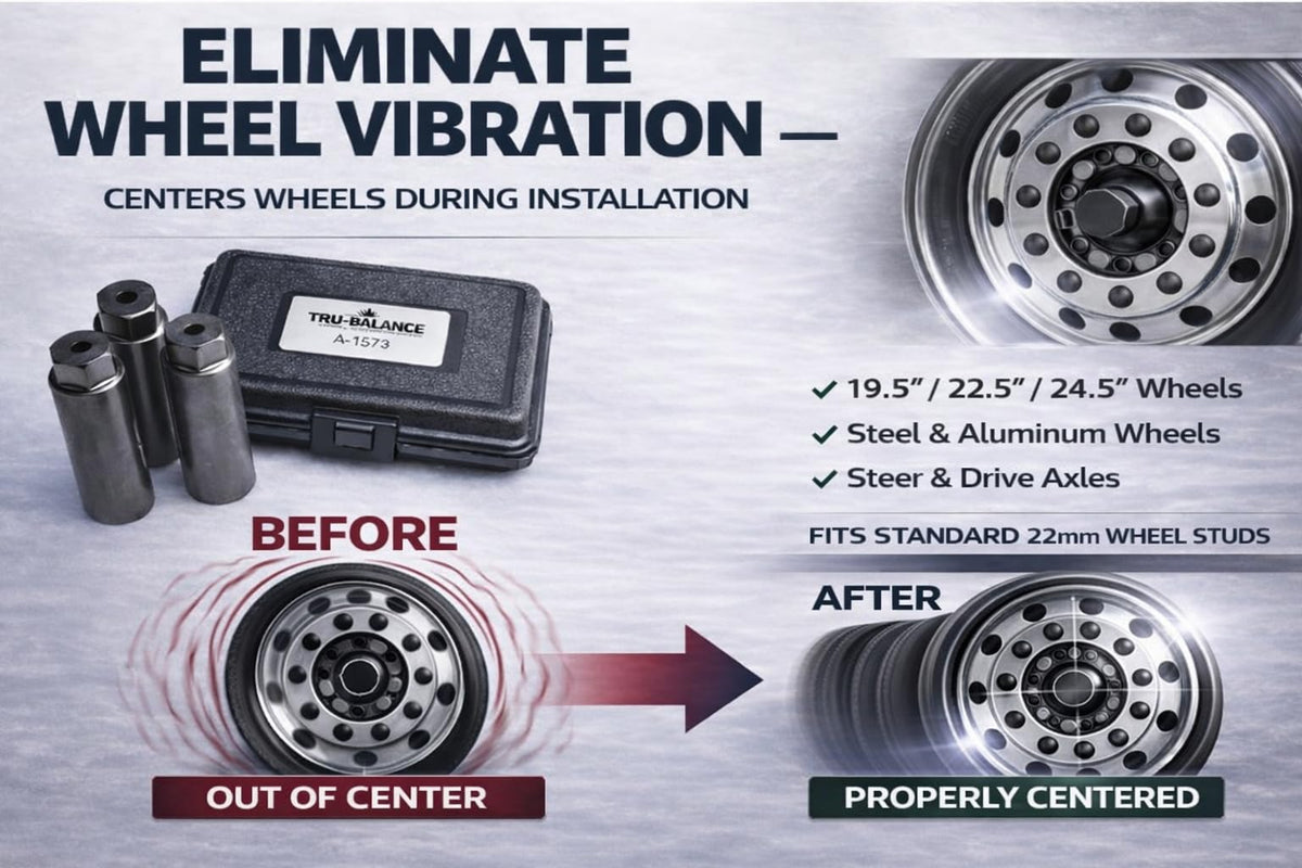 TRU-BALANCE A-1573 Wheel Centering Tool Set for Semi Trucks, Drive & Steer Axles, Eliminates Vibration & Uneven Tire Wear
