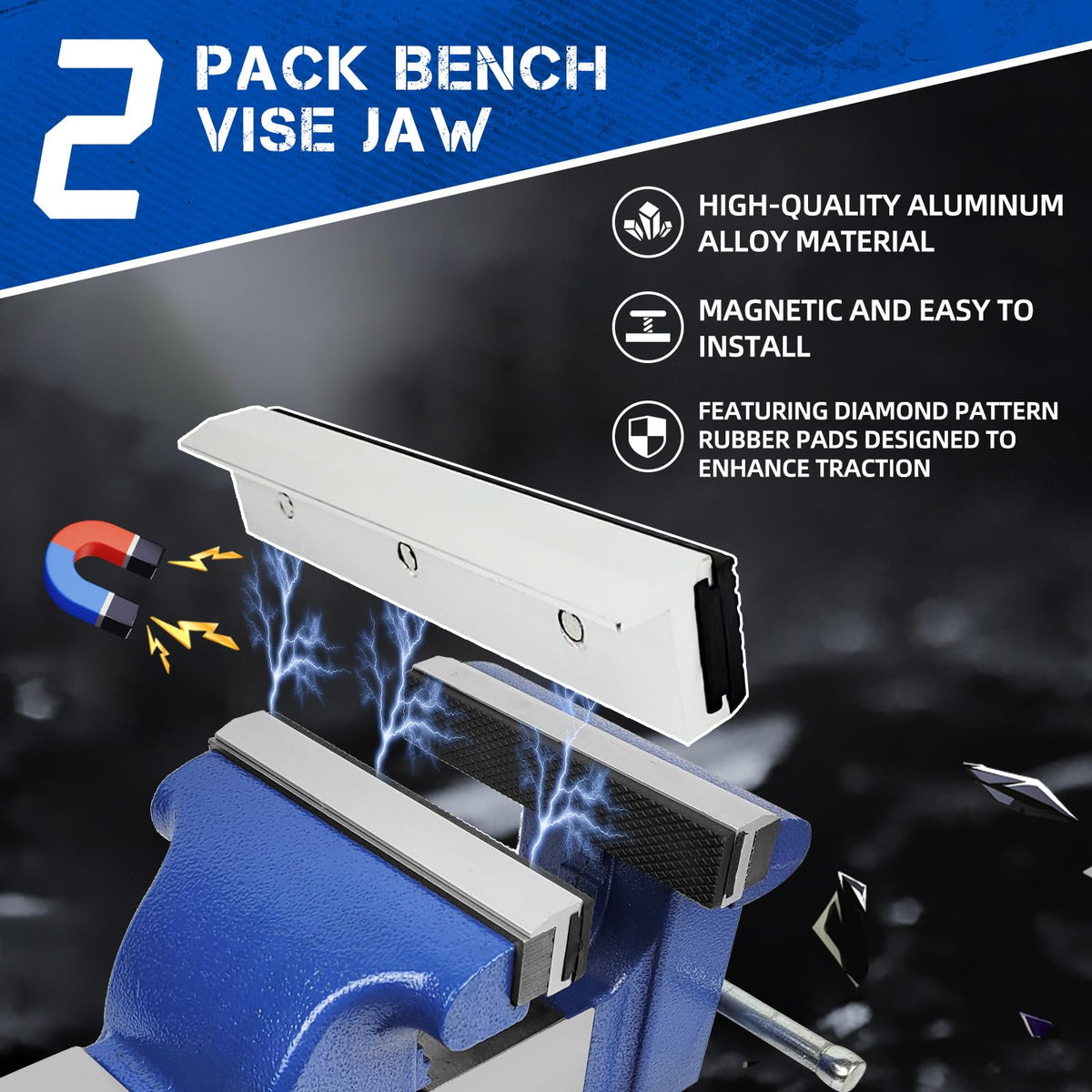 COGNATIVE 6.5" Heavy-Duty Ductile Iron Bench Vise 360° Swivel Bench Vise with Anvil, Red and 6" Vise Jaws