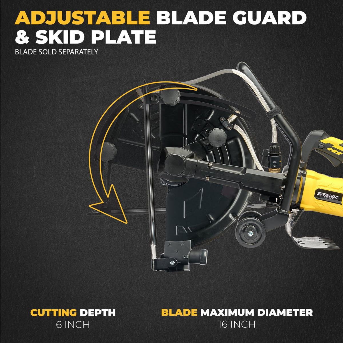 XtremepowerUS 3200W Electric 16" Wet/Dry Cutter Circular Saw Concrete Saw Cutter Saw 20AMP Water Line (Blade Included) Disc Cutter, Power Cutter