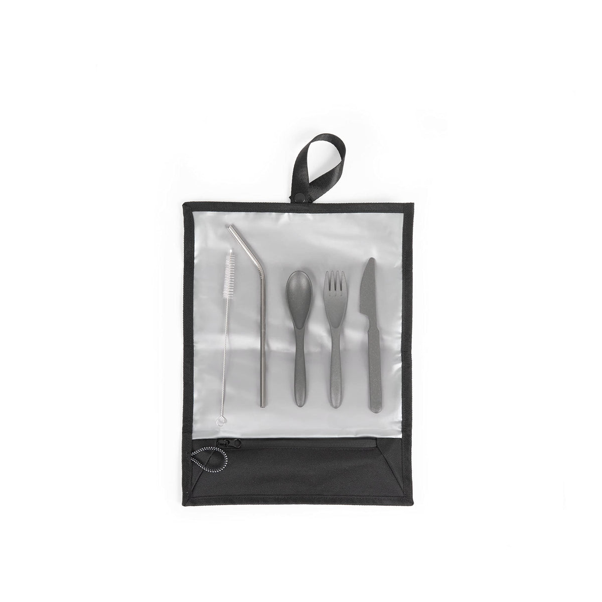 PICNIC TIME NHL New York Islanders Tarana Lunch Bag Cooler with Utensils Made from Recycled Material, Lunch Box with Picnic Set, Upcycled Lunch Cooler Bag, (Carbon Black)