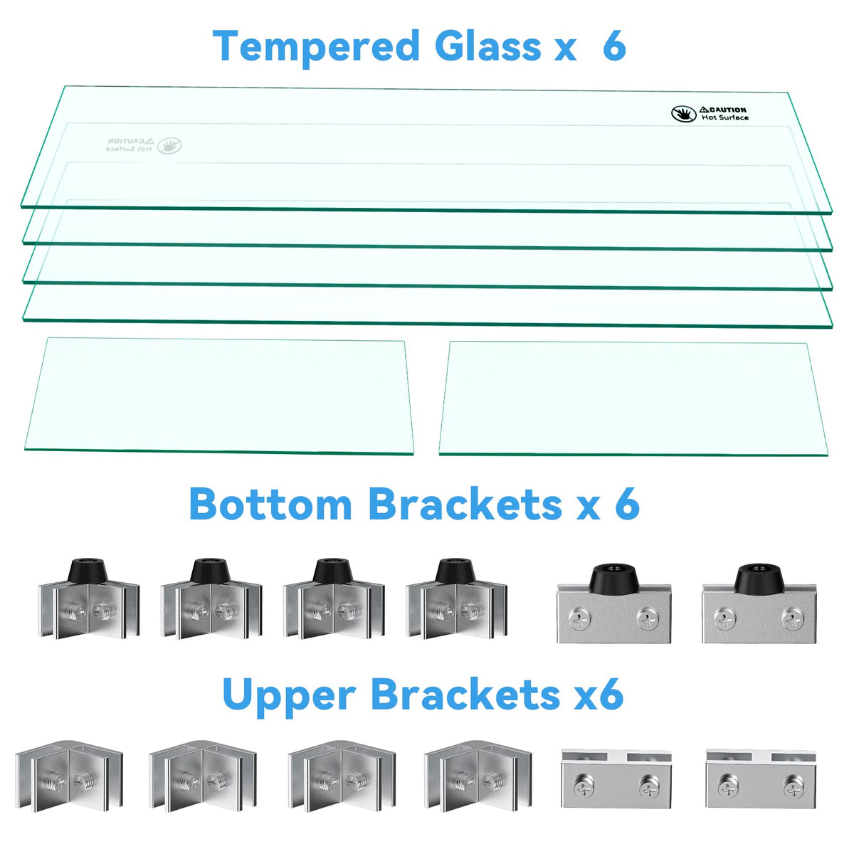 Skyflame Fire Pit Wind Guard, 53.5" x 19.5" x 6" Clear Tempered Glass Flame Guard Set with Hard Aluminum Corner Brackets and Rubber Feet, Fits for 48-inch Rectangular Fire Pit Burner Pan