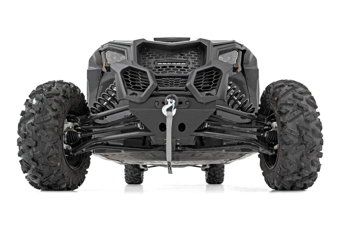 Rough Country 4,500 LB Winch Mount Kit for Can-Am Maverick X3 - Bolt-On Plate with RS4500S UTV Winch & Synthetic Rope