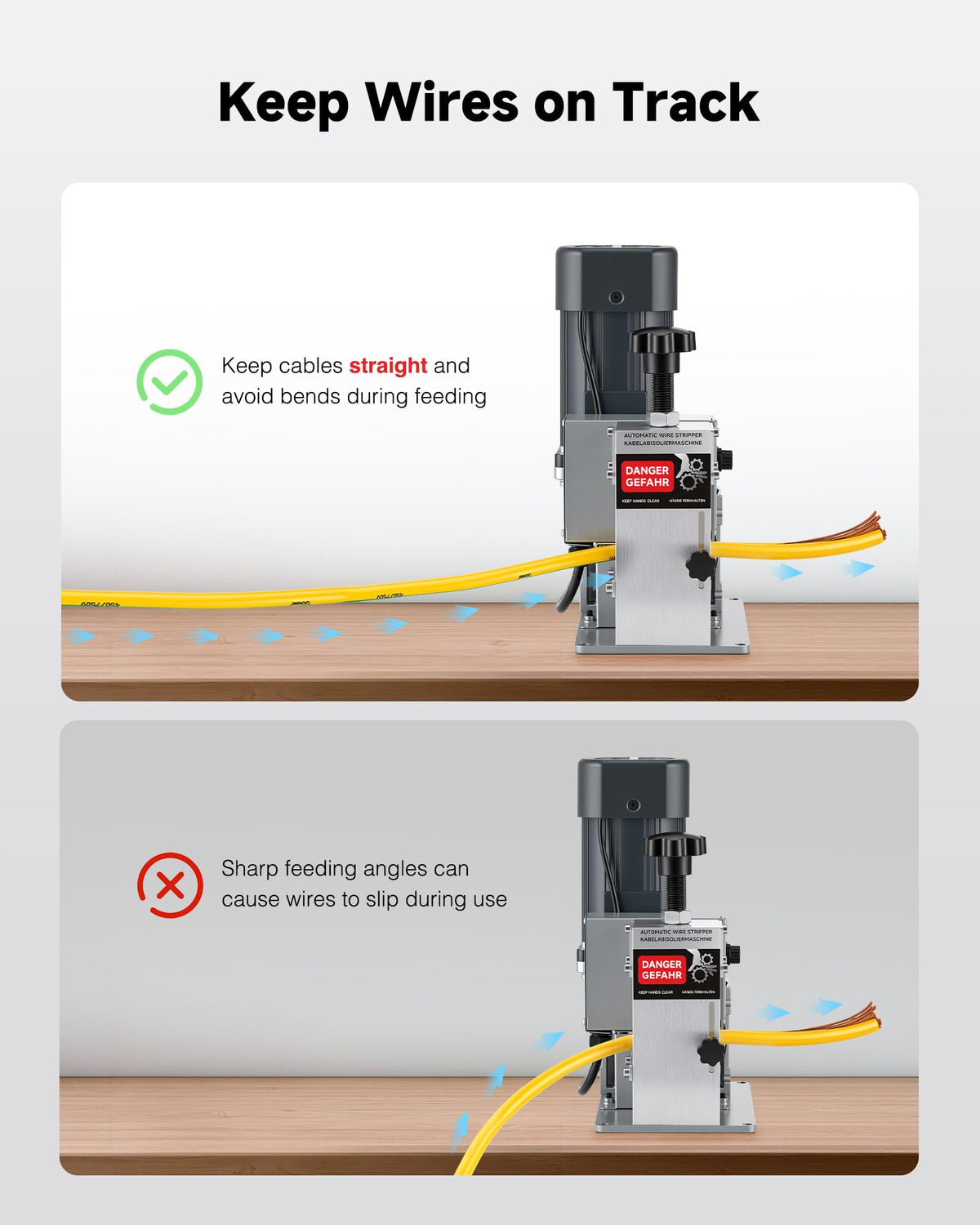 CREWORKS 250W Automatic Wire Stripper Machine, Electric Wire Stripping Machine with Adjustable Speed for 0.06-1.18 in. Cables, Wire Stripping Tool for 1.5 to 30 mm Scrap Copper Cable Wire Recycling