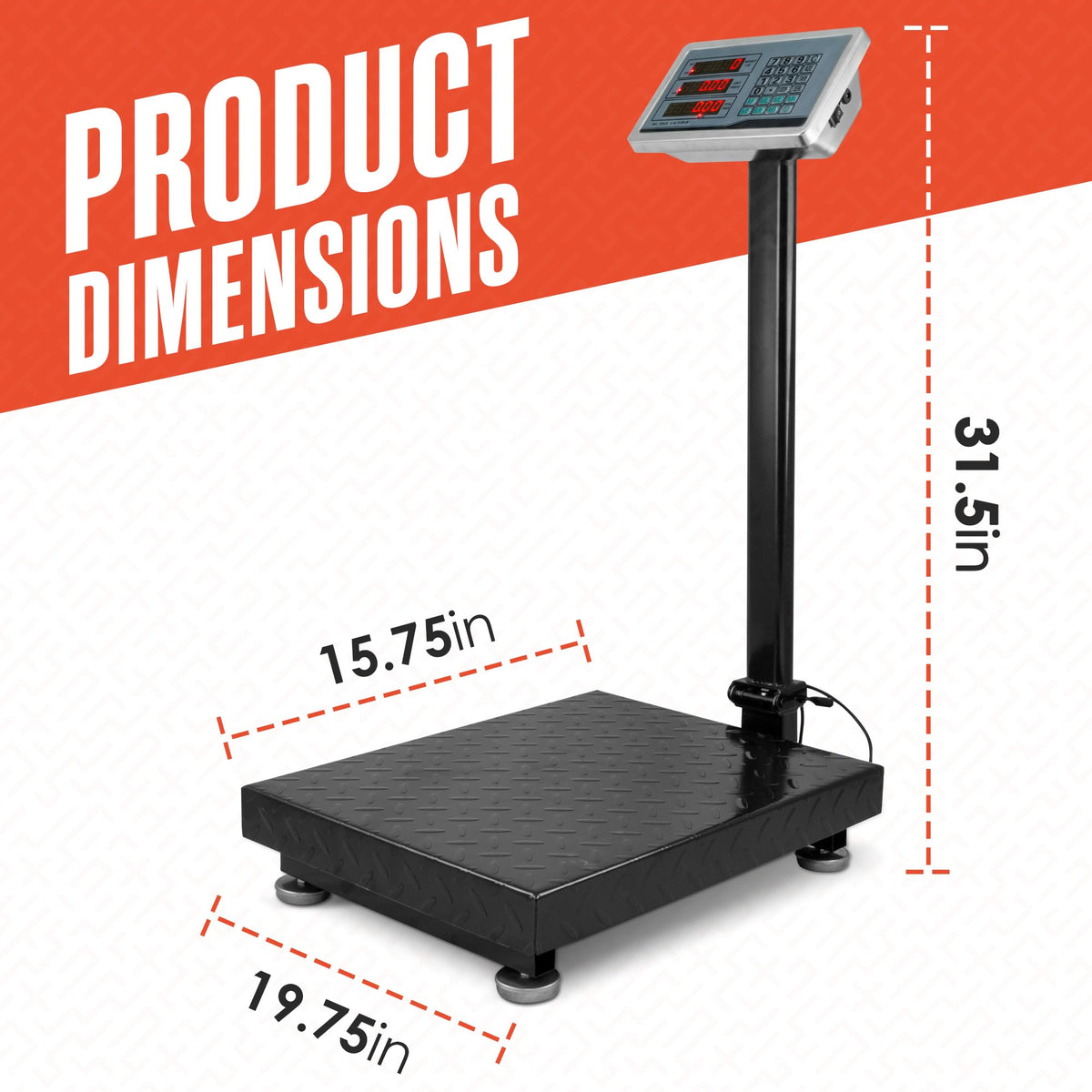 Houseables Industrial Scale, Platform Scale, 600 LB, Large, Weight Machine for Luggage, Shipping, Packages, Floor, Commercial, Heavy Duty, Box, Postal, Laundry, Warehouse, Luggage Weighing, Digital