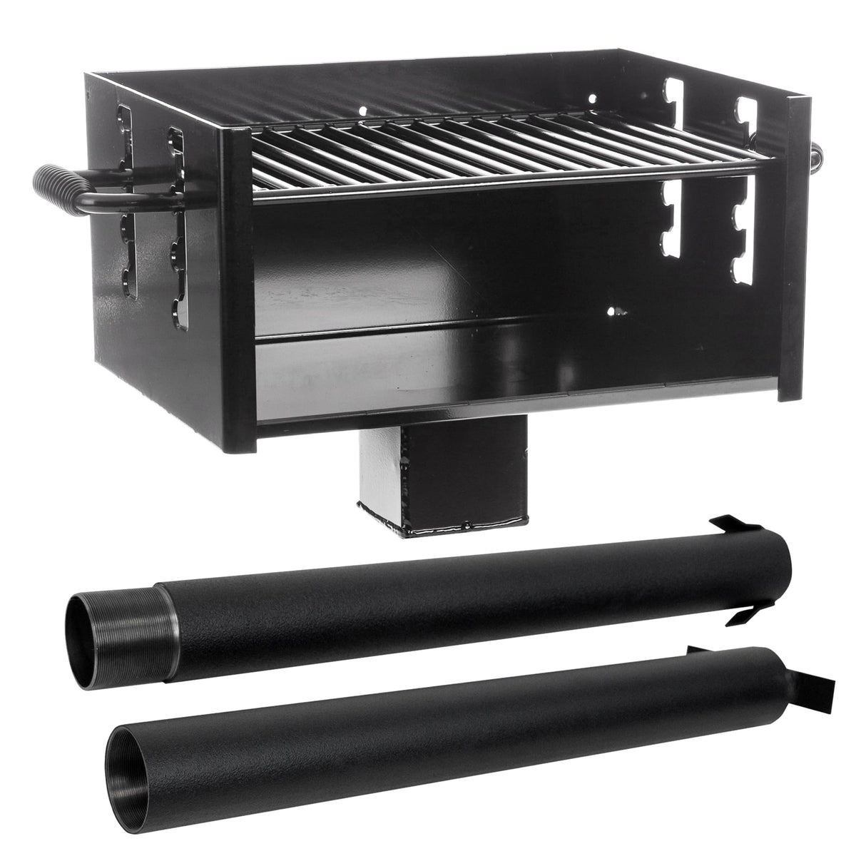 Commercial Grade Park Grill – Heavy-Duty Steel with 300 Sq Inch Cooking Grate, 360° Swivel Post, Made in the USA by Jamestown Advanced Products