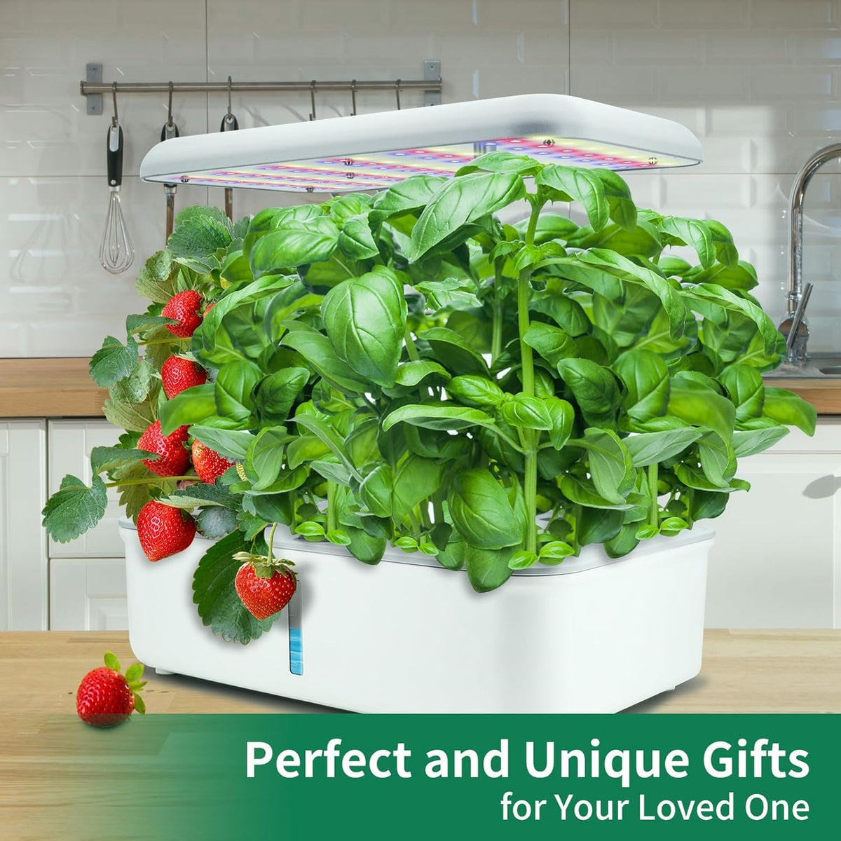 Hydroponics Growing System Indoor Garden, Indoor Gardening System with 14 Pods, WiFi Indoor Herb Garden, Herb Garden Kit with LED Grow Light, Adjustable Height Up to 16.5", Auto Pump, 5L Water Tank