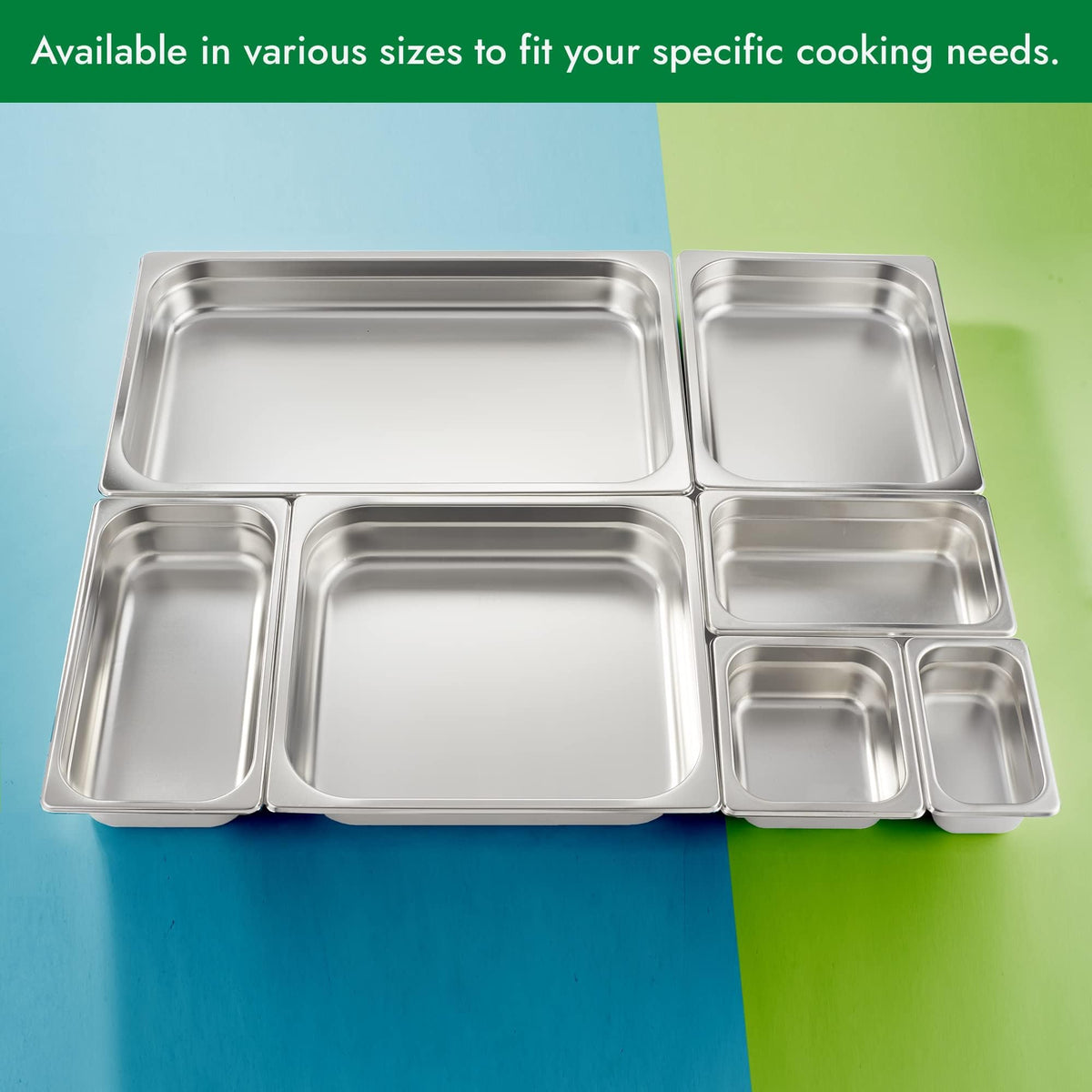 HECMAC 6 Pack Anti-Jam Hotel Pans, Full Size 6 Inch Deep, Commercial Stainless Steel Chafing Steam Table Pan, Catering Storage Metal Food Pan, 23 Gauge