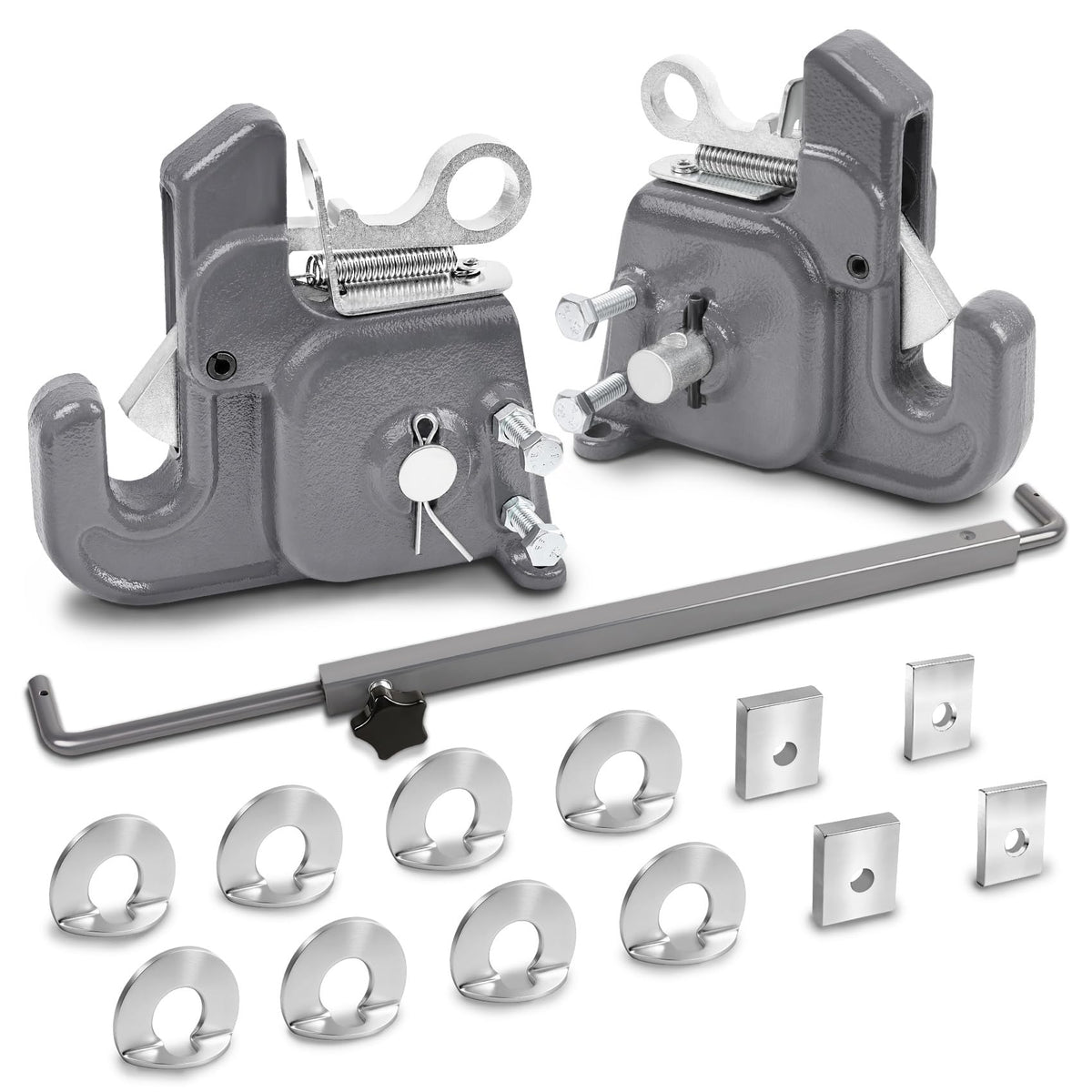 Upgraded Cat 1 Tractor Easy Change Quick Hitch System, Compatible with 3 Point Hitch Adapter, Tractor Hitch Faster Attach and Detach to Implements, Comes Stabilizer Bar, Grey