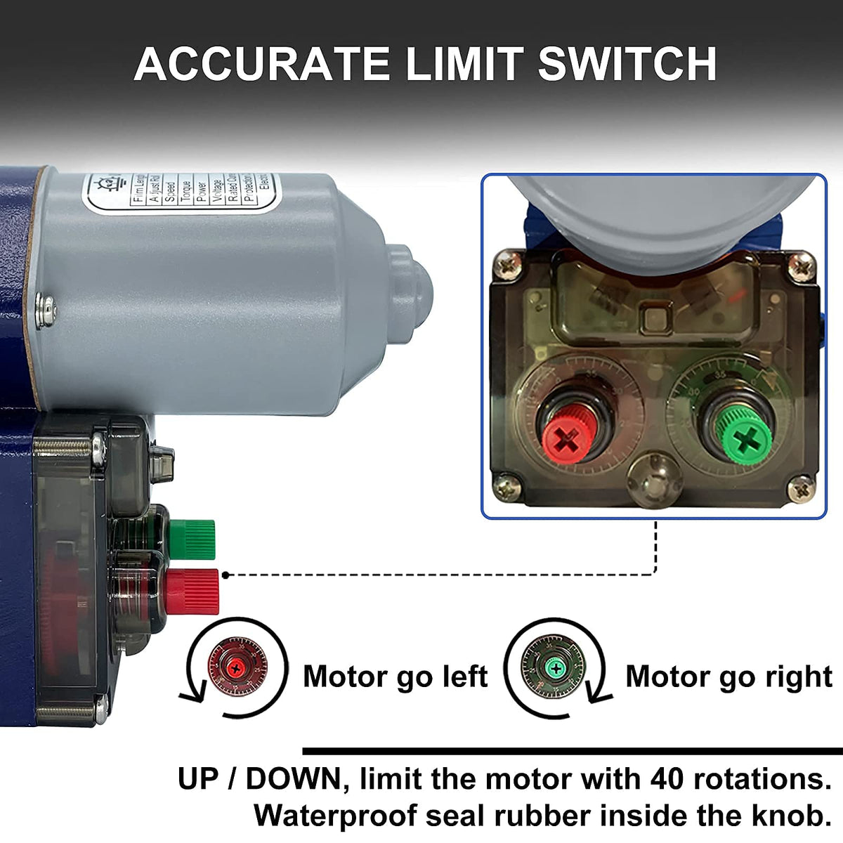 UYGALAXY Greenhouse Film Roll Up Motors with Limit Switch and Creeper (2 Packs) + Transformer Controller Electric Box (AC110V to DC24V) for Poultry,Nursery Ventilation kit, Automatic Venting