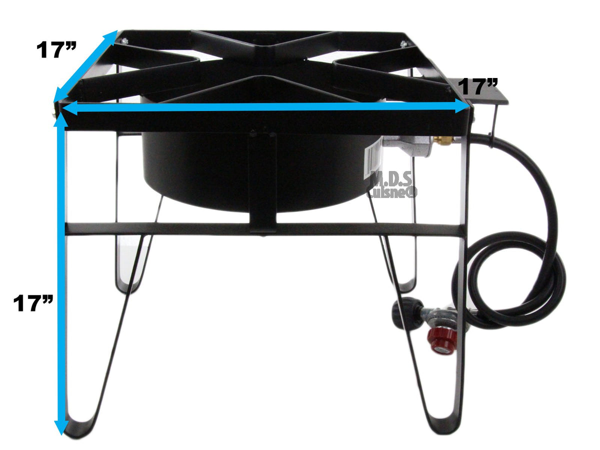 M.D.S Cuisine Cookwares Single High Pressure Gas Burner Square Patio Outdoor Stove Propane Camping Heavy Duty