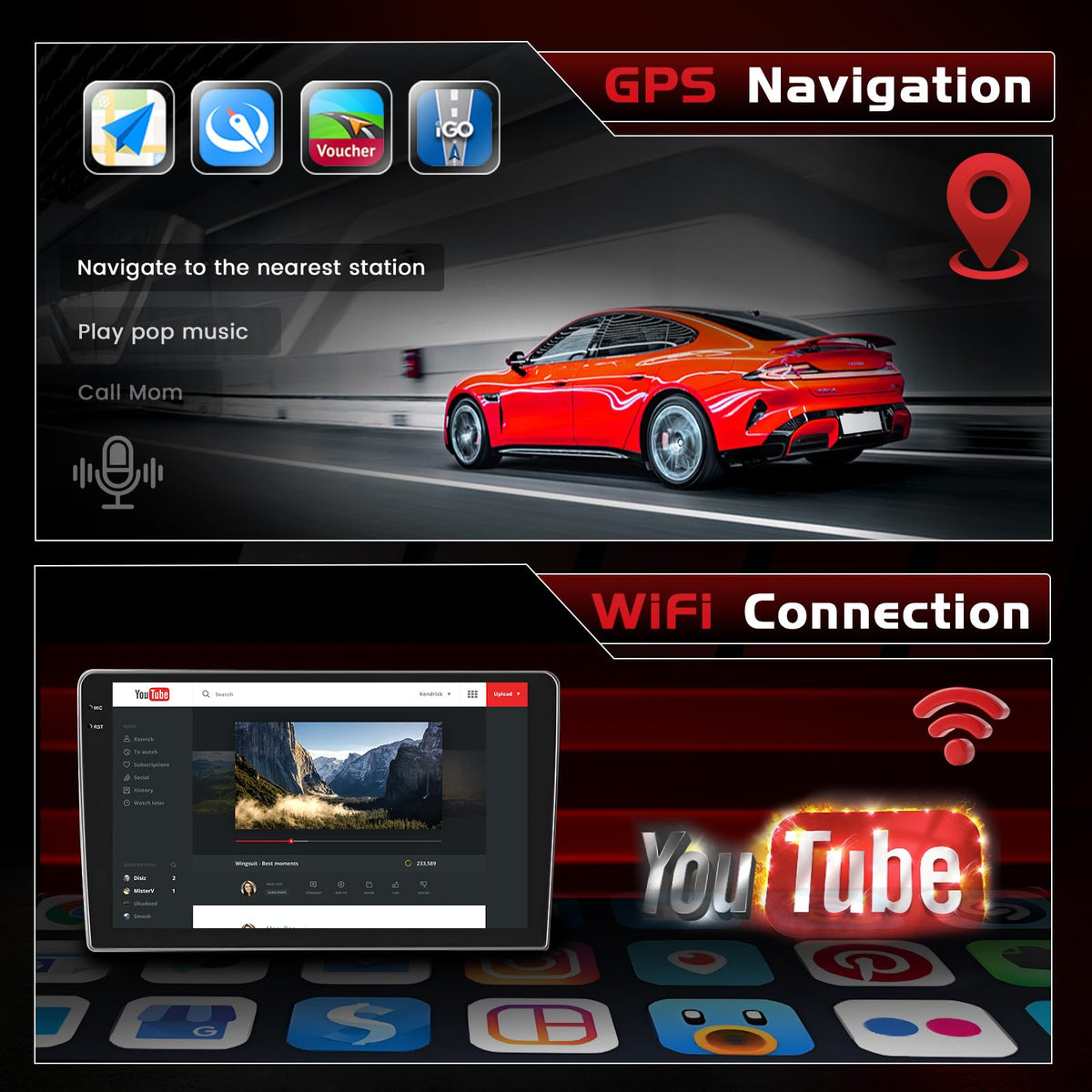 Realdio 4+64GB Android 15 for Jeep Compass Patriot 2007 2008 2009 Car Radio Wireless Carplay Android Auto, Car Stereo 10.1" 1280*720P In-cell Touch Screen WiFi Bluetooth5.0 GPS FM/RDS EQ Backup Camera