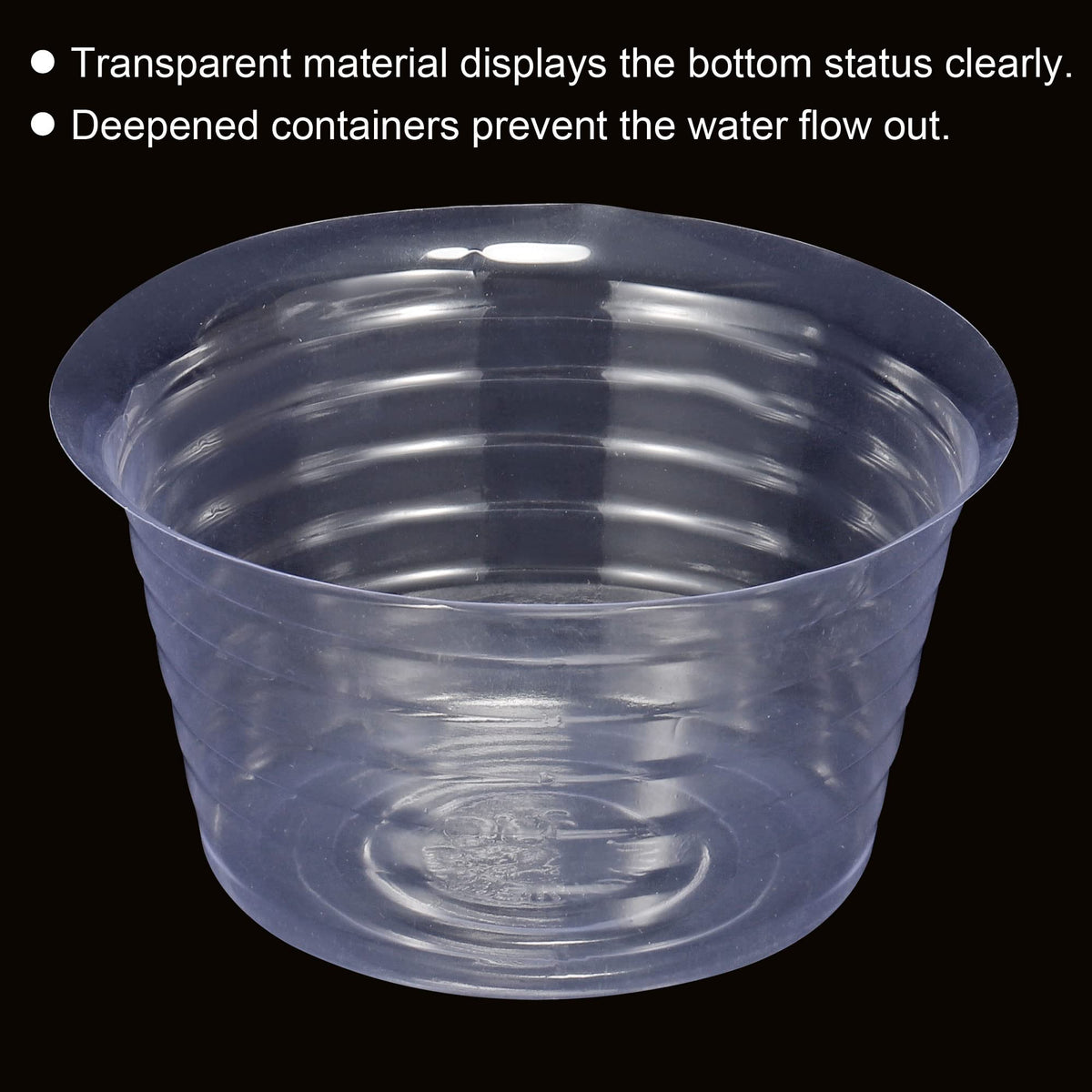 MECCANIXITY Plant Pot Saucer 6 Inch Plastic Round Flower Drip Tray for Indoor Outdoor, Clear Pack of 10