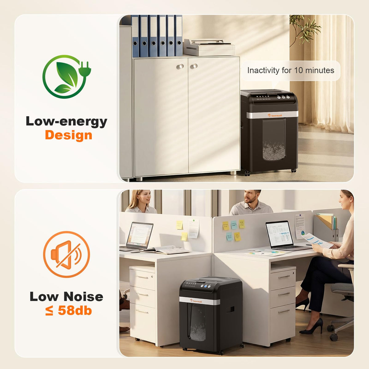 Bonsaii 200-Sheet Auto Feed Paper Shredder, 60-Min Nonstop Heavy Duty Shredders for Office, 8.1-Gal Bin, P4 High Security Micro Cut Large Commercial Paper Shredder for Business (C283-A New Version)