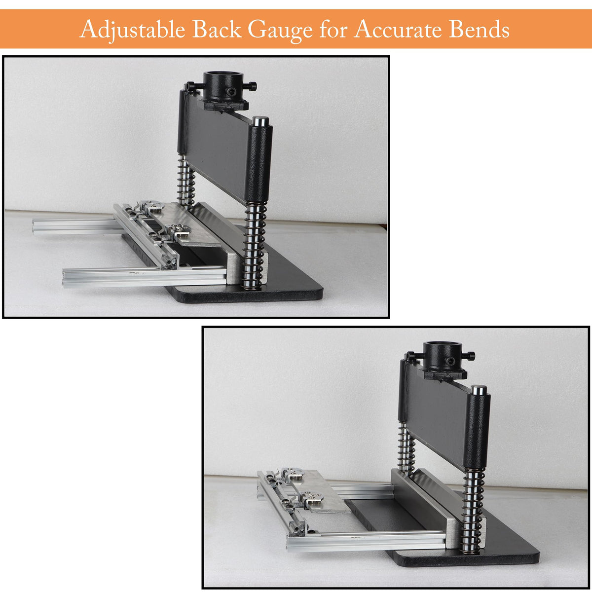 Press Brake Attachment for 12-20 Ton Hydraulic, with Adjustable Back Gauge for Accurate Bends, Volume Runs, Flat Steel Max Bending Length: 12",Thickness 3/16"