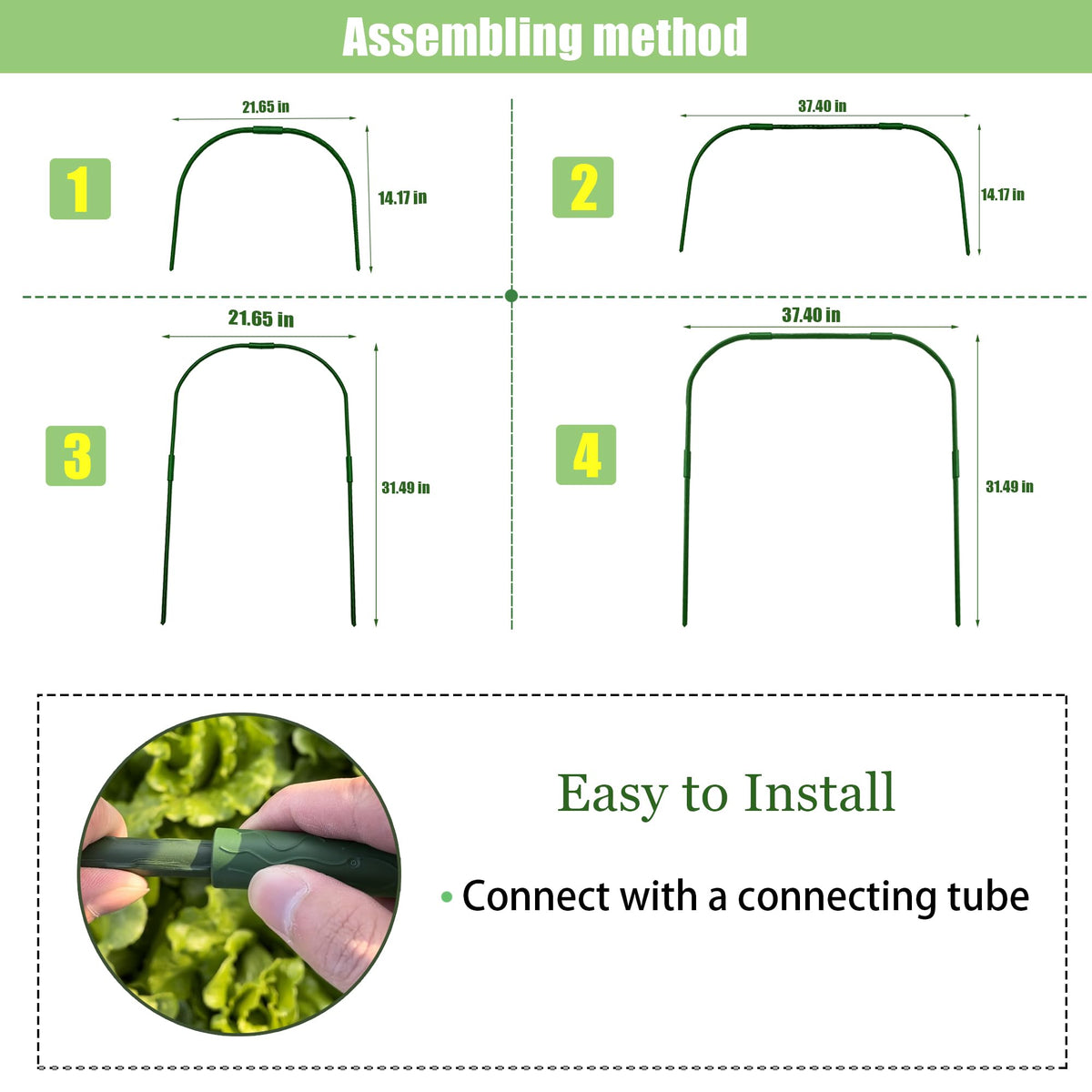 Garden Netting Kit, 8PCS Garden Hoops and 10x33FT Garden Mesh for Raised Beds, Ultra Fine Plant Net for Vegetable Fruits Crops Row Cover Barrier Protection Net for Animals