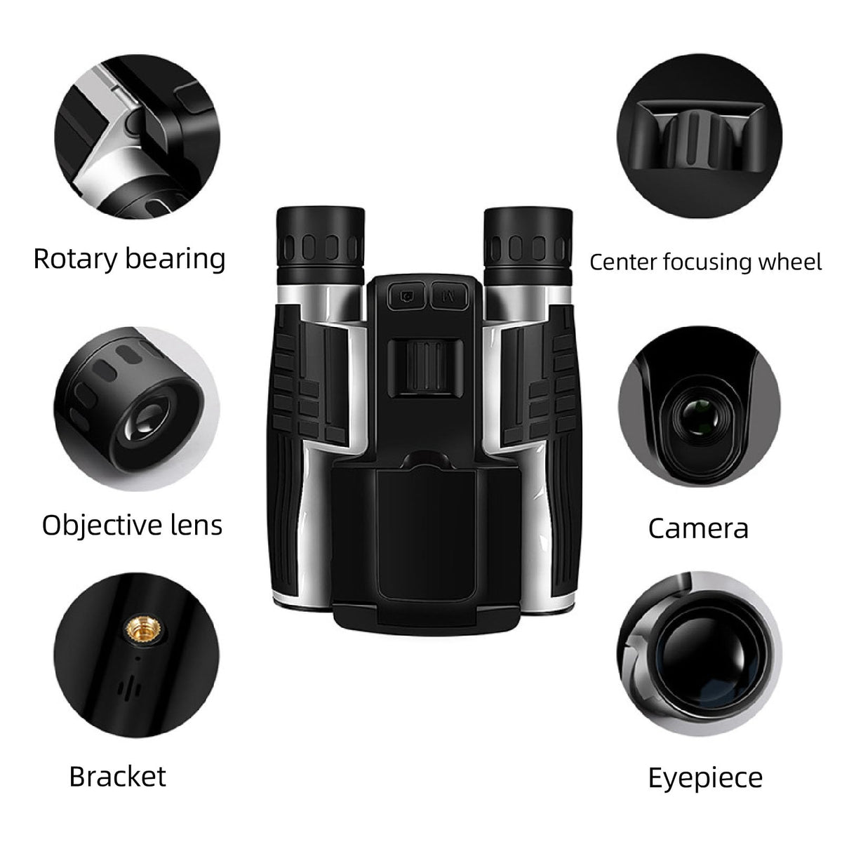 Digital Binoculars with 48MP Camera 2.5K Videos,12x32 Binoculars,Binoculars for Adults High Powered,2.4 Color Display 12x Optical Zoom 8X Digital Zoom Ideal for Concerts,Bird