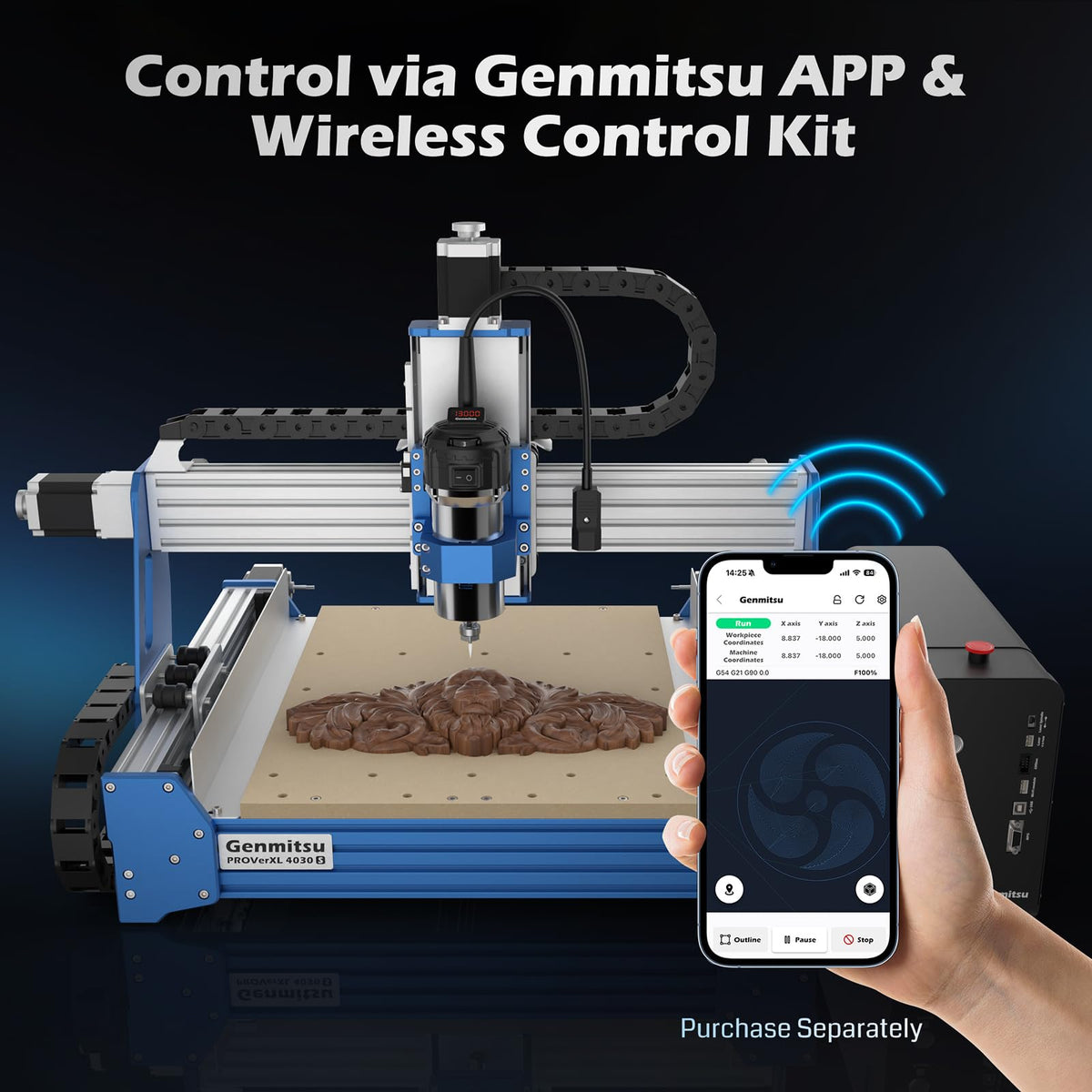 Genmitsu PROVerXL 4030S CNC Router Machine + 39” x 40” (1000 x 1020mm) XY-Axis Extension Upgraded Accessories Kit