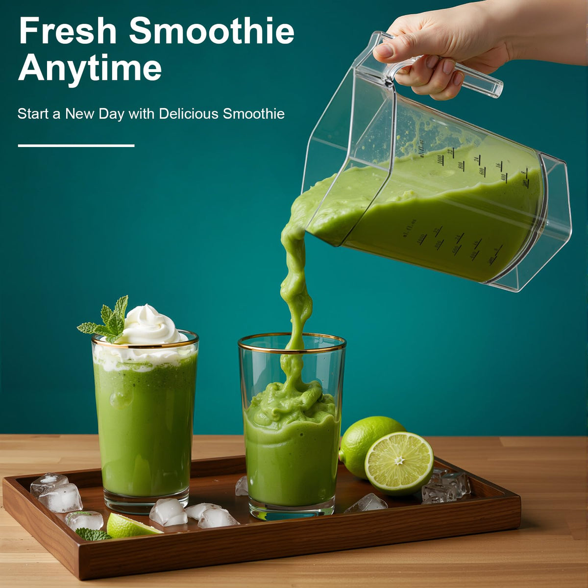 1.8L Commercial Blender, Soundproof Professional Smoothie Machine, 2200W 23000r/min Time Function Automatic Drink Mixer 110V~120V Electric Ice Crusher w/ML, FL.OZ Two Volume Units, Soundproof Cover