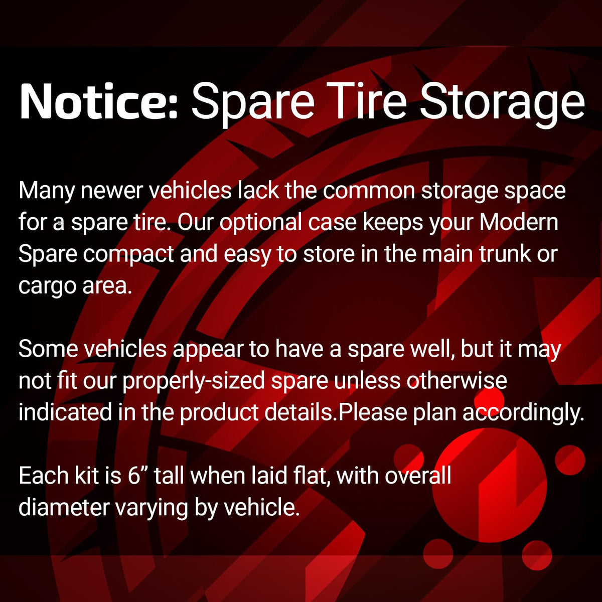 Modern Spare Complete Compact Spare Tire Kit With Carrying Case - Fits 2021-2024 Hyundai Tucson (Including Hybrid)