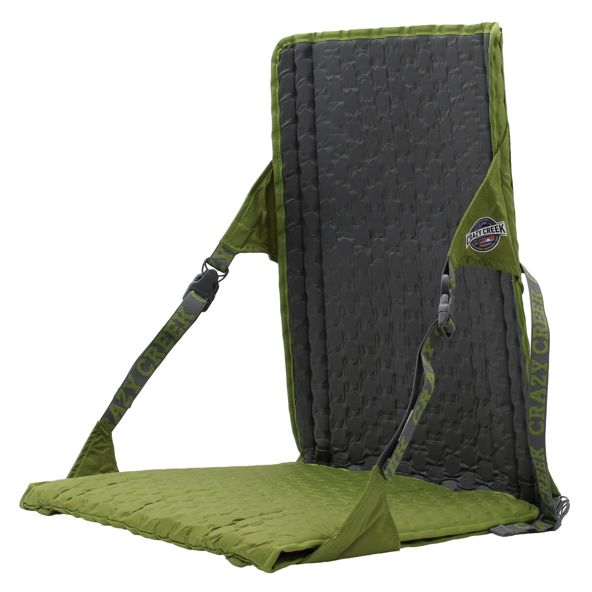 Crazy Creek HEX 2.0 PowerLounger for Day Hiking & Backpacking Trips, 250 LBS Weight Capacity, Adjustable Straps, Compact Design, Water-Resistant Olive/Slate