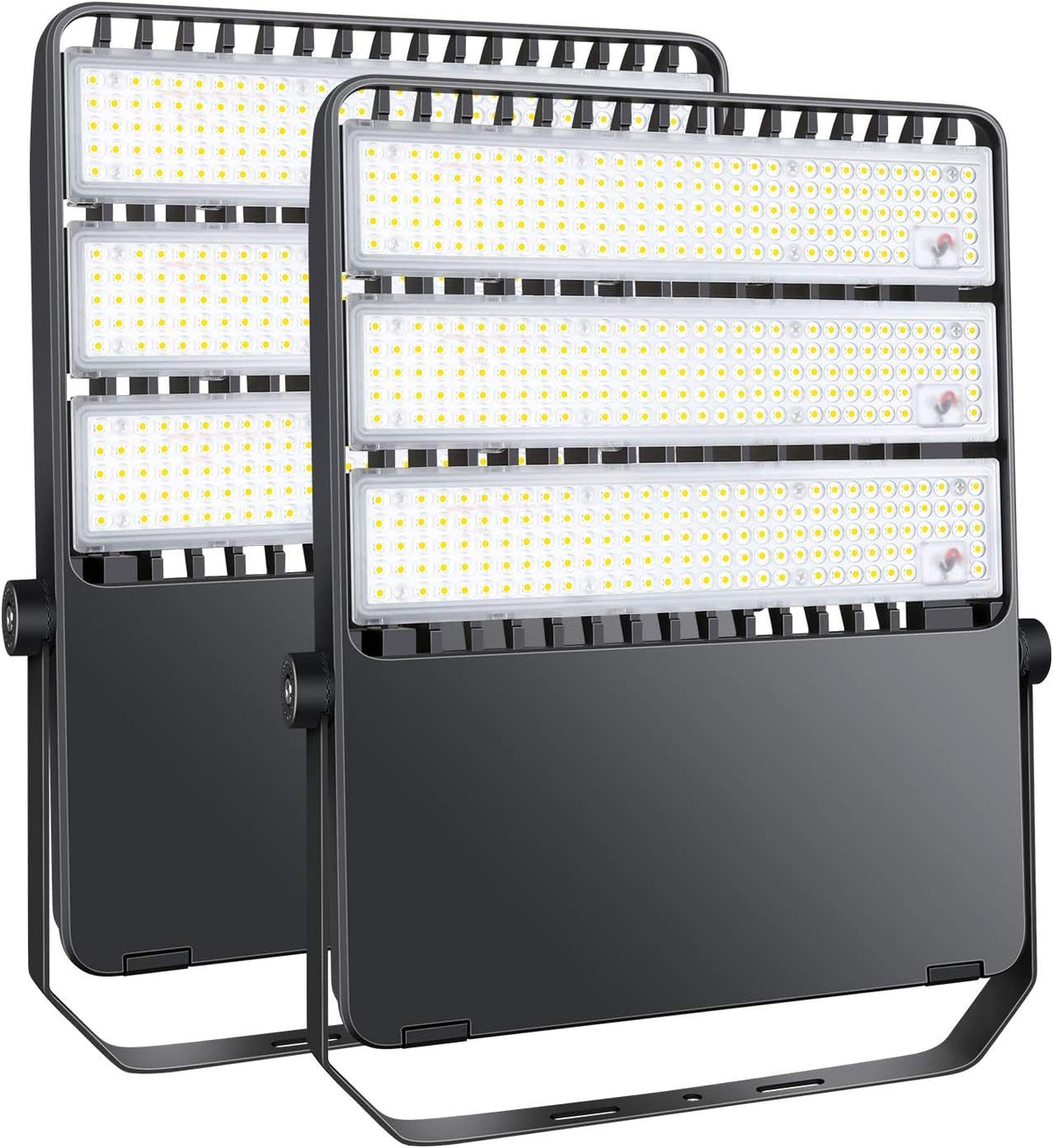 ledmo 360W LED Flood Lights Outdoor, Super Bright 50400LM Stadium Lighting, Commercial Sports Floodlight with Adjustable Bracket Light up Yard, Arena, Barn, IP65 Waterproof 5000K Tri-Modular (2Pack)