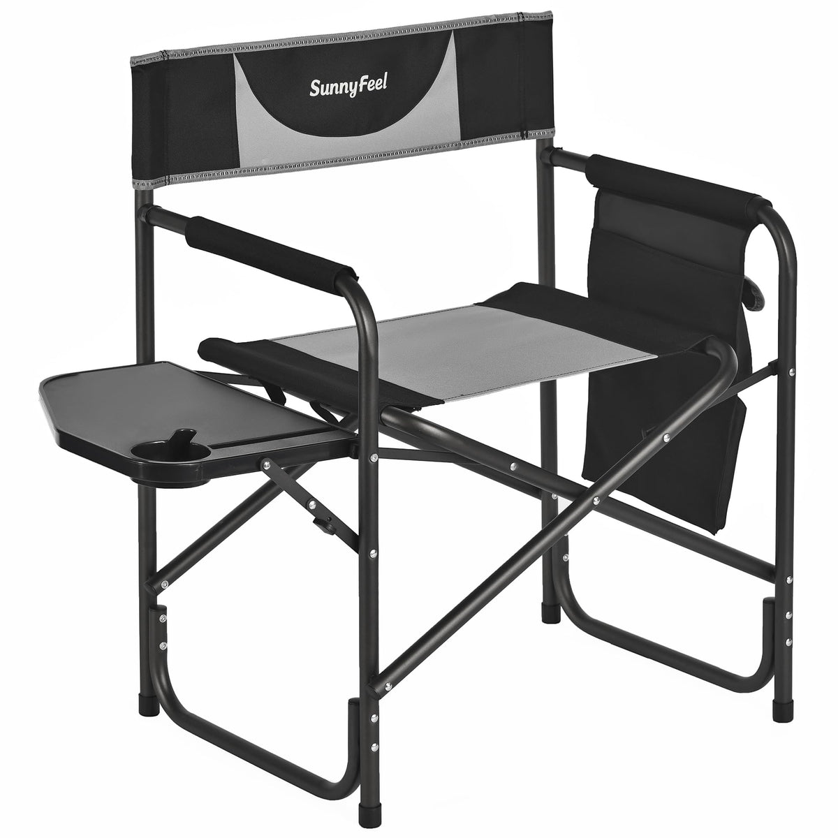 SUNNYFEEL Oversized Camping Directors Chair 2 Pack, Portable Folding Lawn Chairs for Adults Heavy Duty with Side Table,Pocket for Beach, Fishing,Picnic,Concert Outdoor, Foldable Camp Chairs