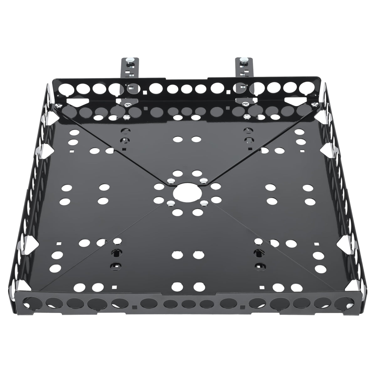 ALMULOO RV Heavy Duty Bumper-Mounted Cargo Carrier and Generator Carrier Tray Assembly with 200 LB Load Rating for Campers Trailers 15 LB Weight