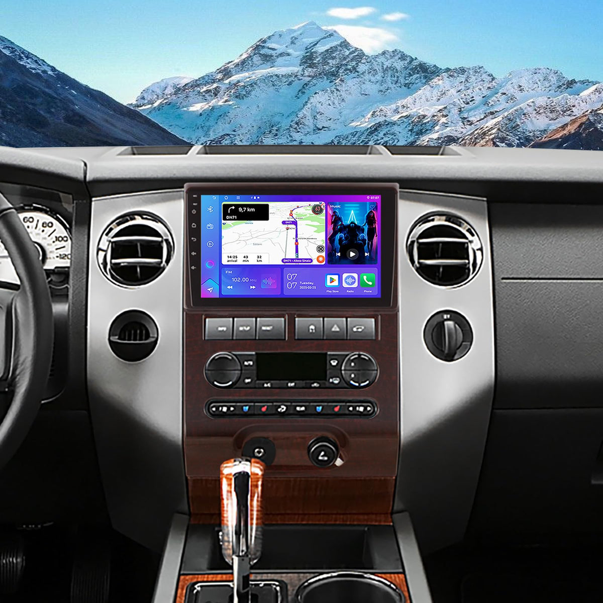 ASURE 9 inch Android 15 Car Stereo Radio for Ford Expedition 2007-2014 Auto Air Conditioner,4G+64G GPS Navigation Unit with Wireless Carplay,Android Auto,1280x800 HD Touchscreen
