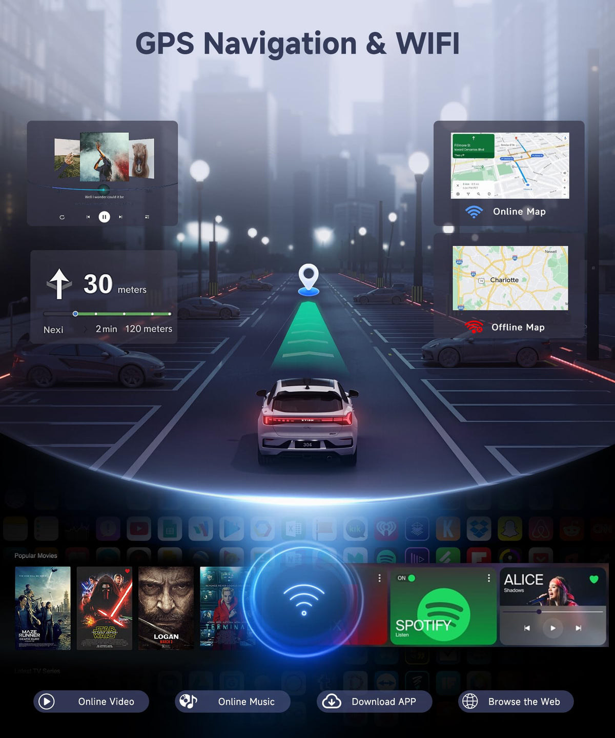 5G WiFi Car Stereo for Jeep Wrangler Compass Patriot Chrysler 300C Dodge Commander, 8 Core 6G+128G Touch Screen Radio with Wireless CarPlay Android Auto, GPS SWC Bluetooth FM RDS DSP Backup Camera