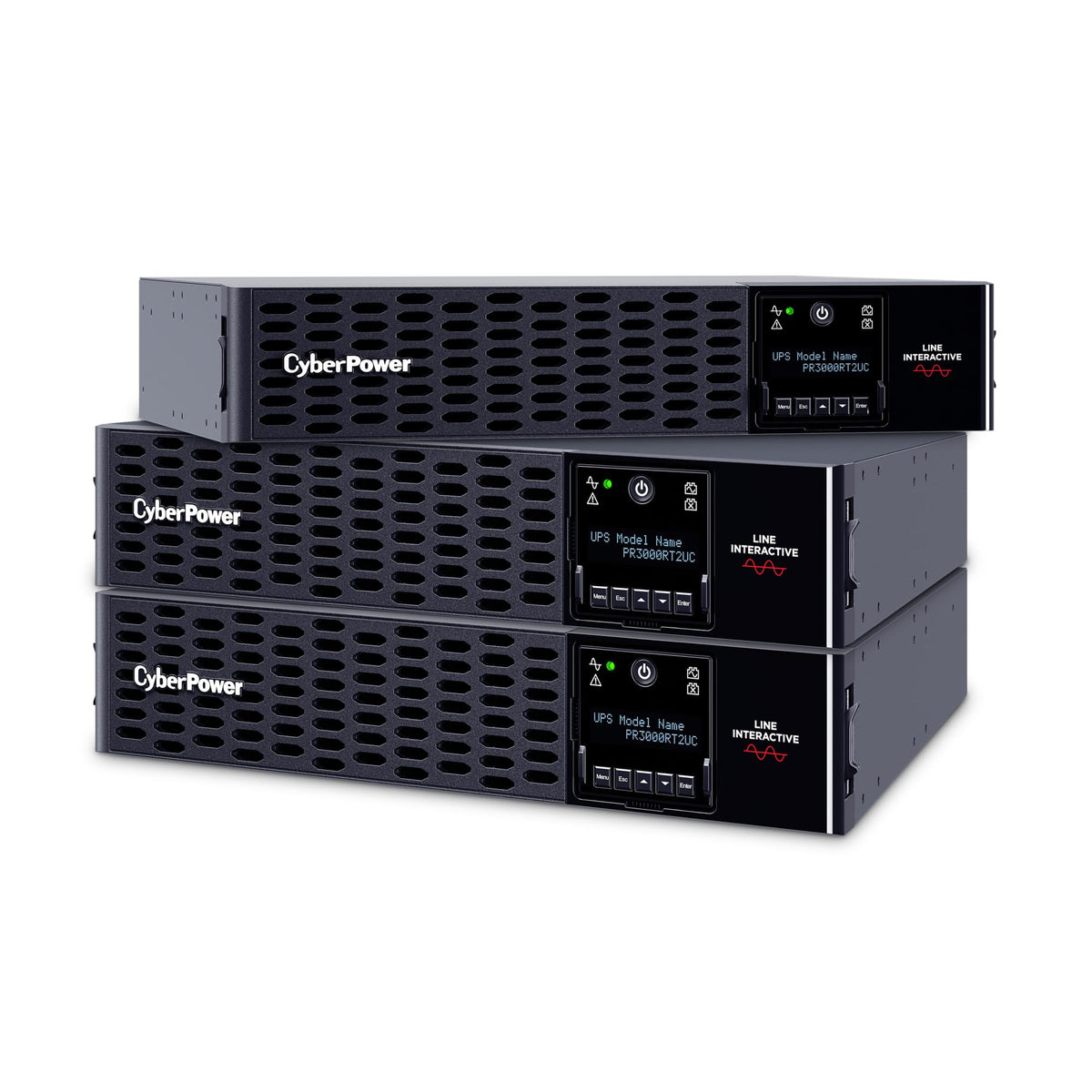 CyberPower PR3000RT2UC Smart App Sinewave UPS Battery Backup and Surge Protector, 3000VA/3000W, 30A, 9 Outlets, 2U Rack/Tower, AVR, Built-in Cloud Monitoring, UL Certified