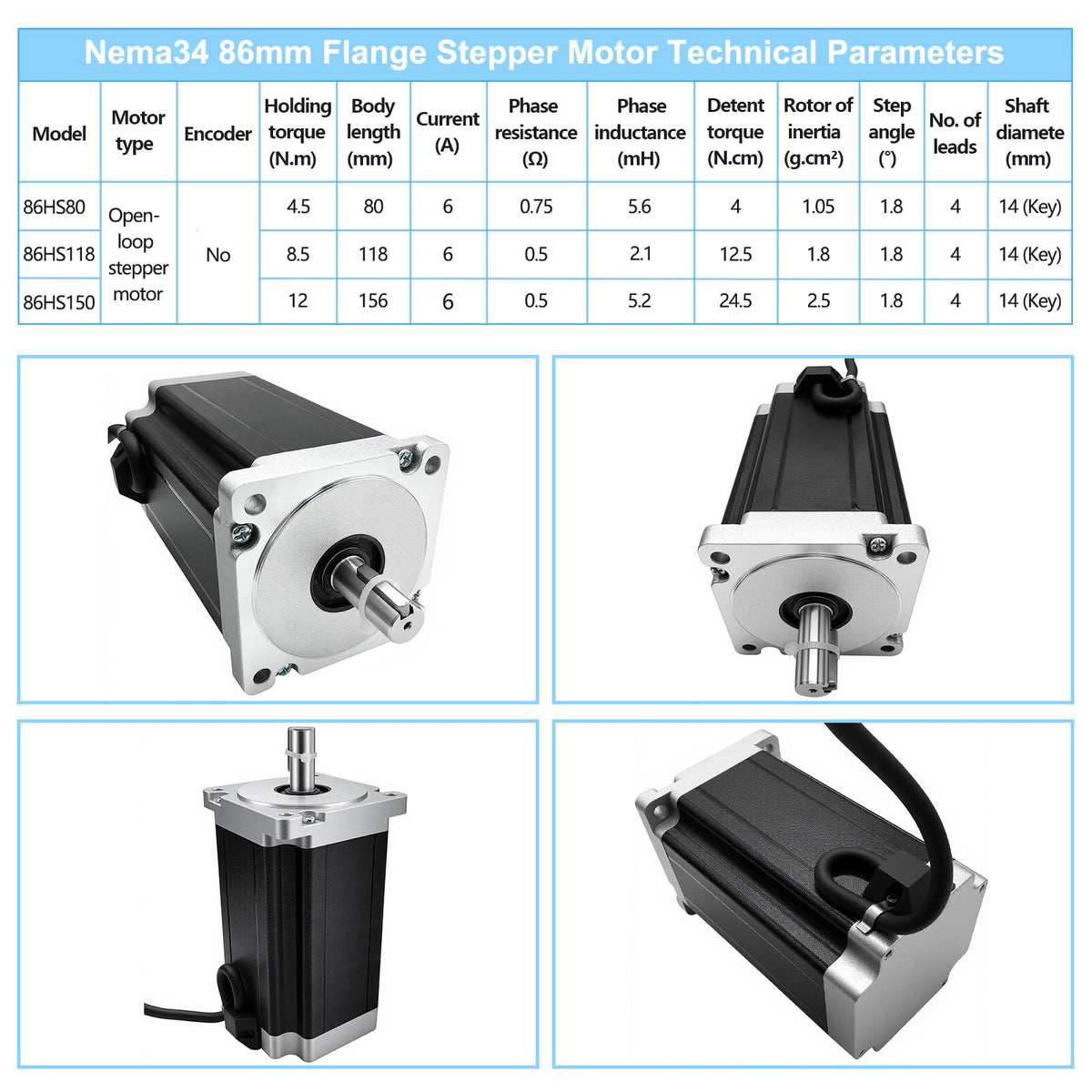 3 Axis CNC Controller Kit Nema34 86mm Stepper Motor 4.5Nm 640oz.in 2-Phase 6A, Step Motor Driver, 400W 60V Power Supply, Mach3 Control Card for CNC Router Machine Engraving